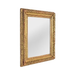 Rare Small Antique French Mirror in Carved Giltwood, Louis XIV style, circa 1760