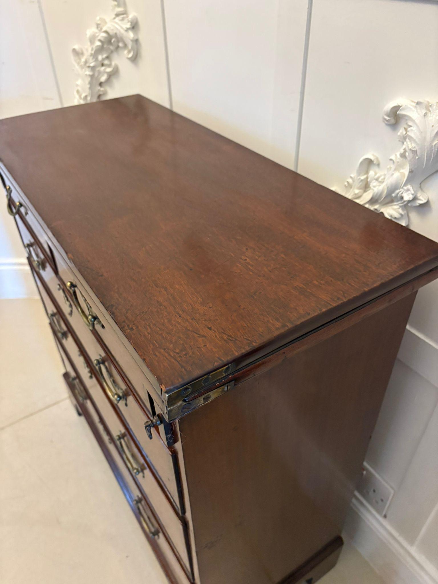 18th Century and Earlier Rare Small Antique George III Quality Mahogany Bachelors Chest of 5 Drawers For Sale