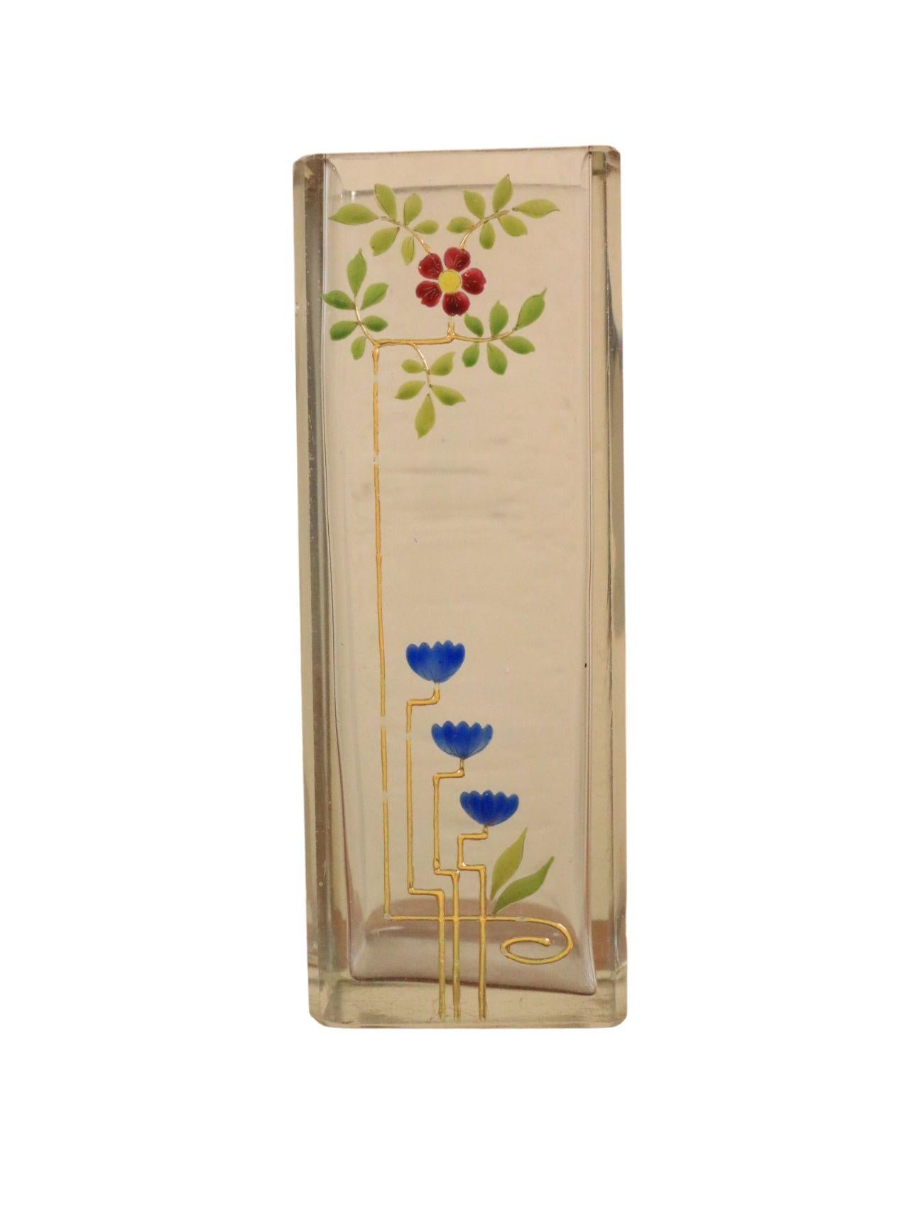 Rare Small Art Nouveau Glass Vase, 1900, Josef Riedel, Polaun For Sale 1