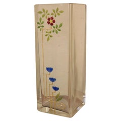 Raro jarrón pequeño de cristal Art Nouveau, 1900, Josef Riedel, Polaun