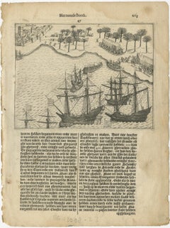 Rare Small Engravings of the Dutch Siege of Malacca in 1606, Published in 1614