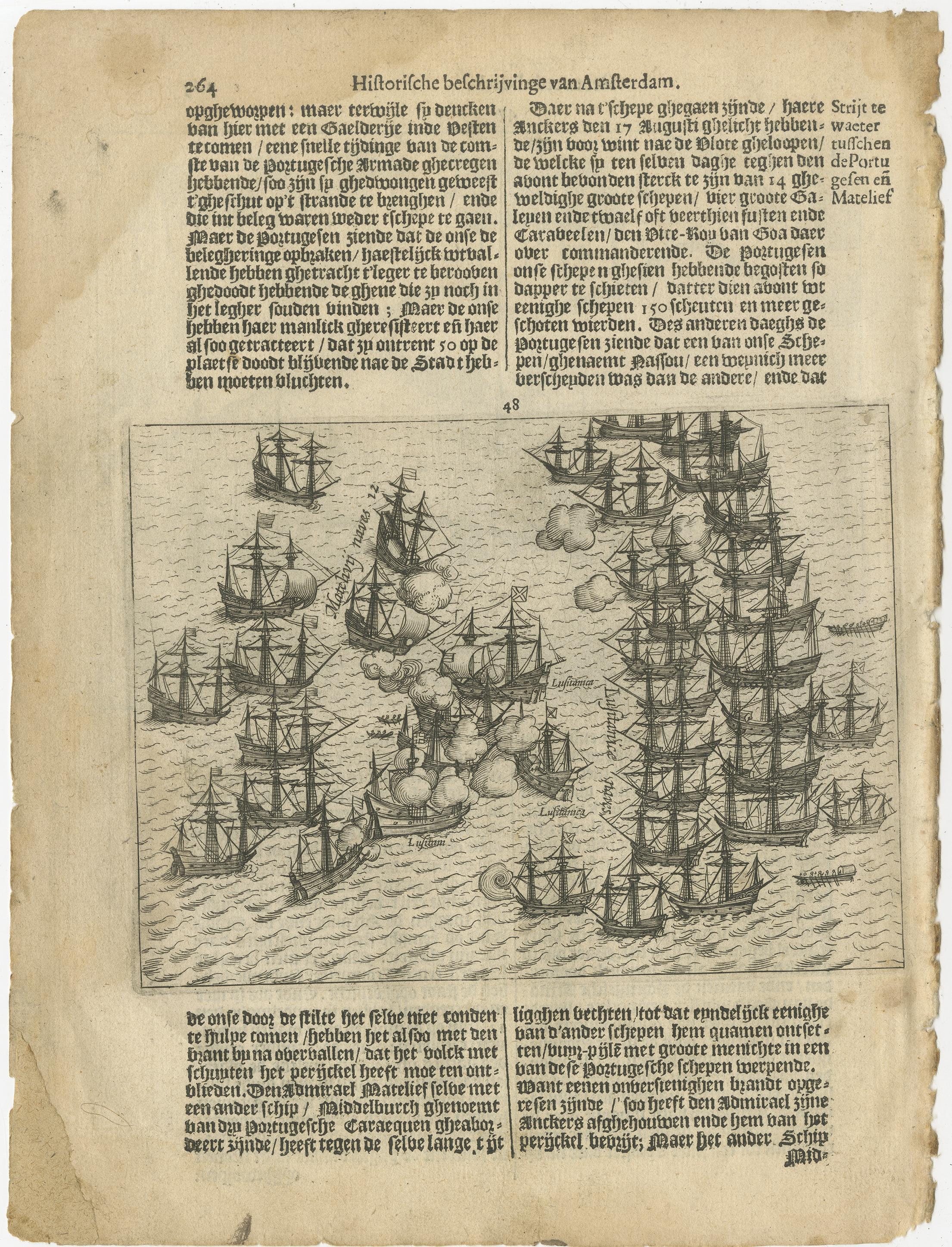 Early 17th Century Rare Small Engravings of the Dutch Siege of Malacca in 1606, Published in 1614