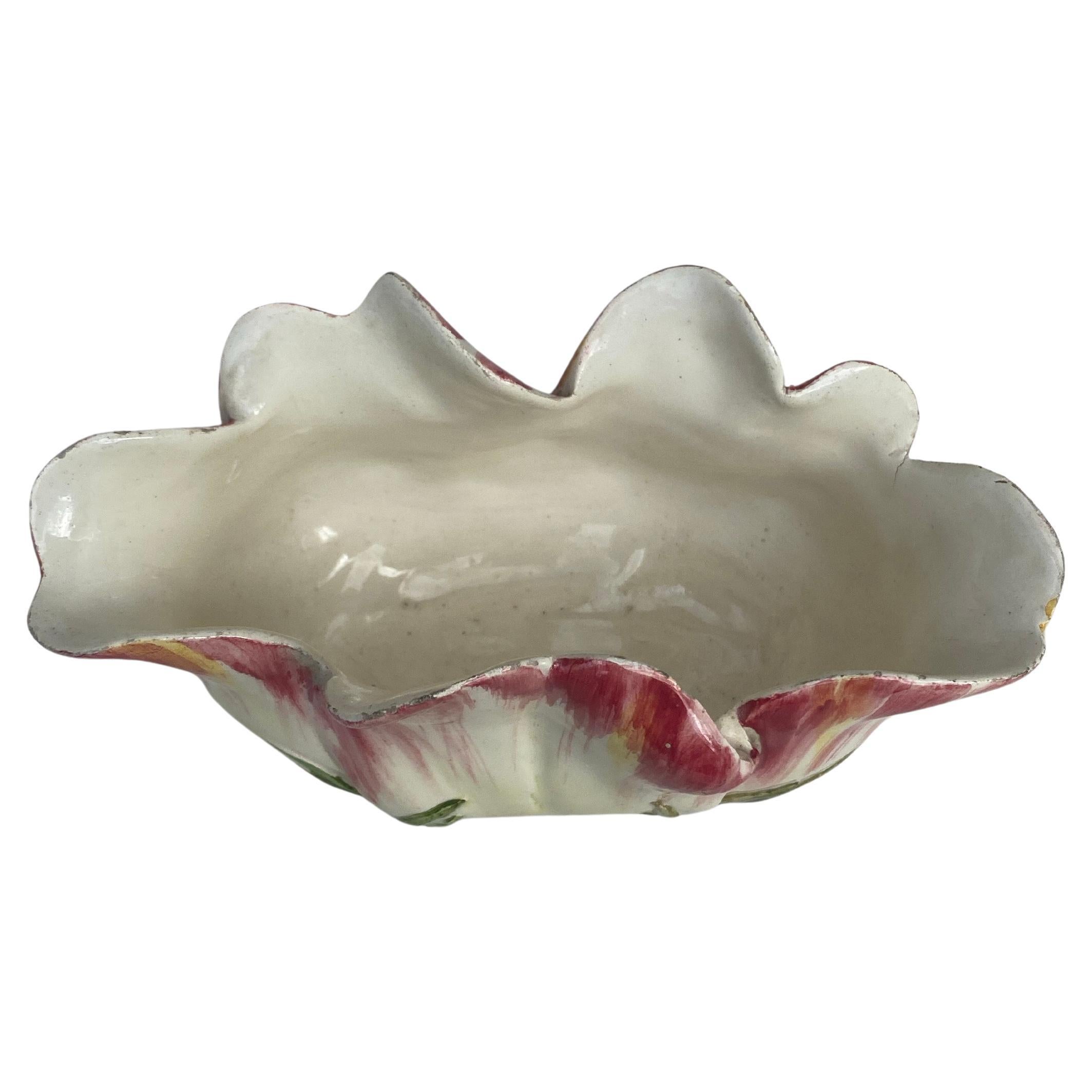 Art Nouveau Rare Small Majolica Tulip Jardiniere Delphin Massier, circa 1890
