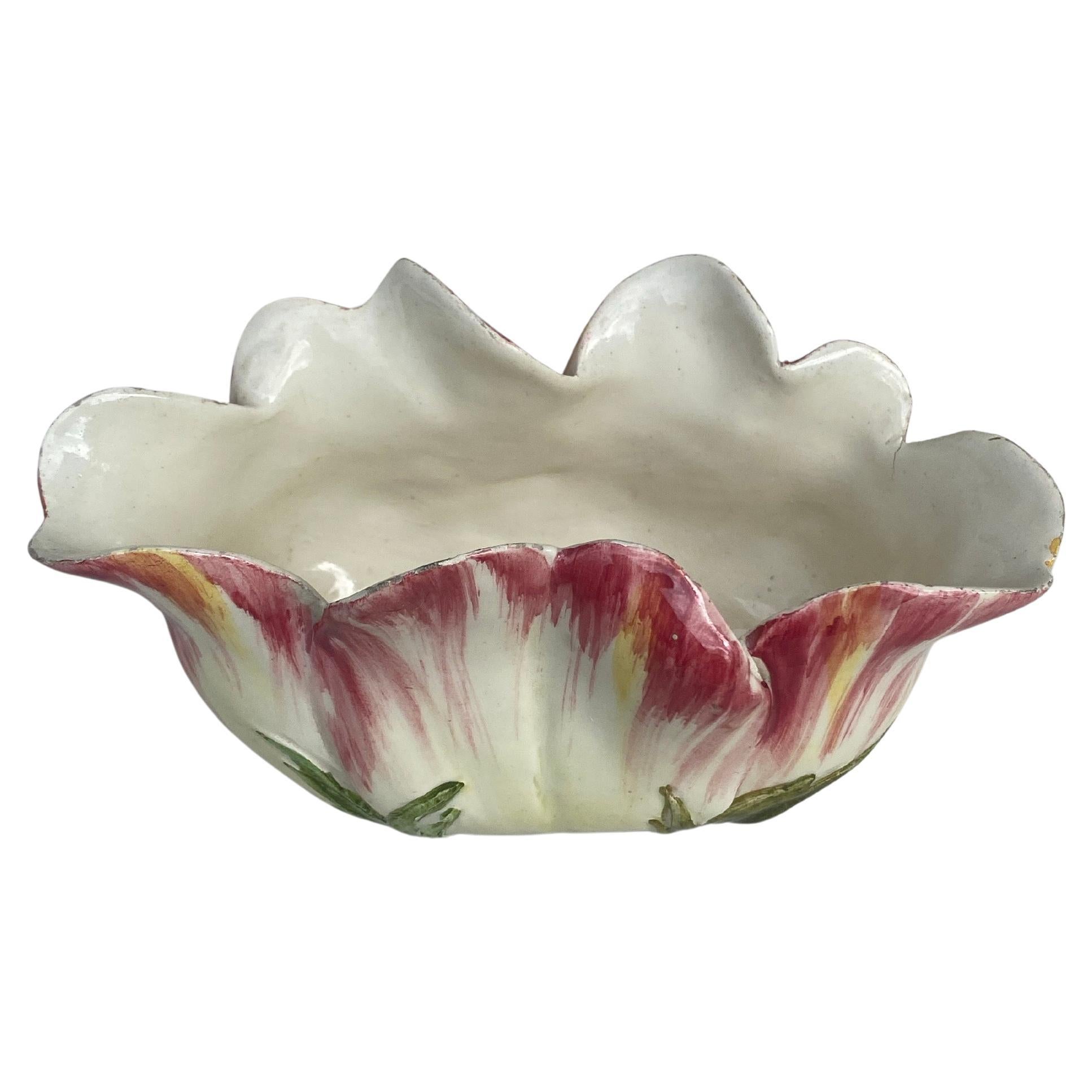 French Rare Small Majolica Tulip Jardiniere Delphin Massier, circa 1890