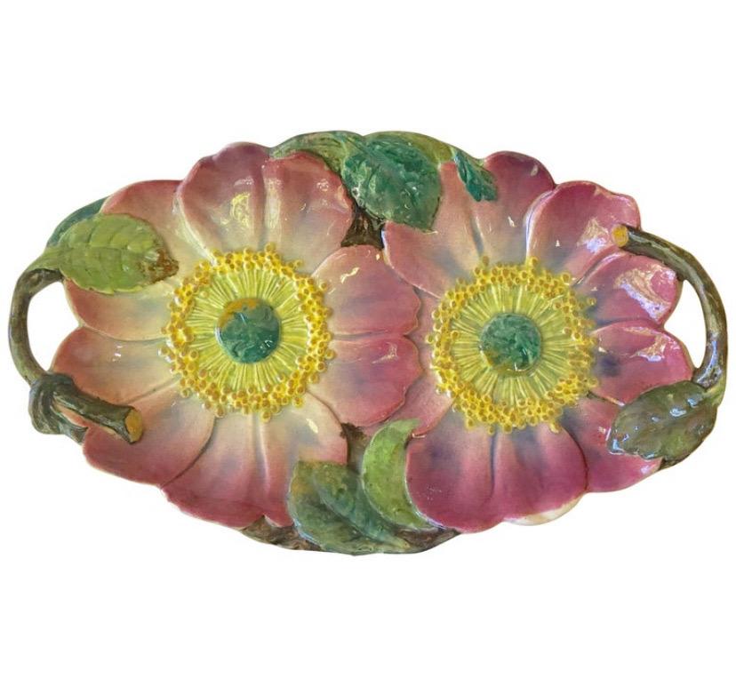 Late 19th Century Rare Small Majolica Tulip Jardiniere Delphin Massier, circa 1890
