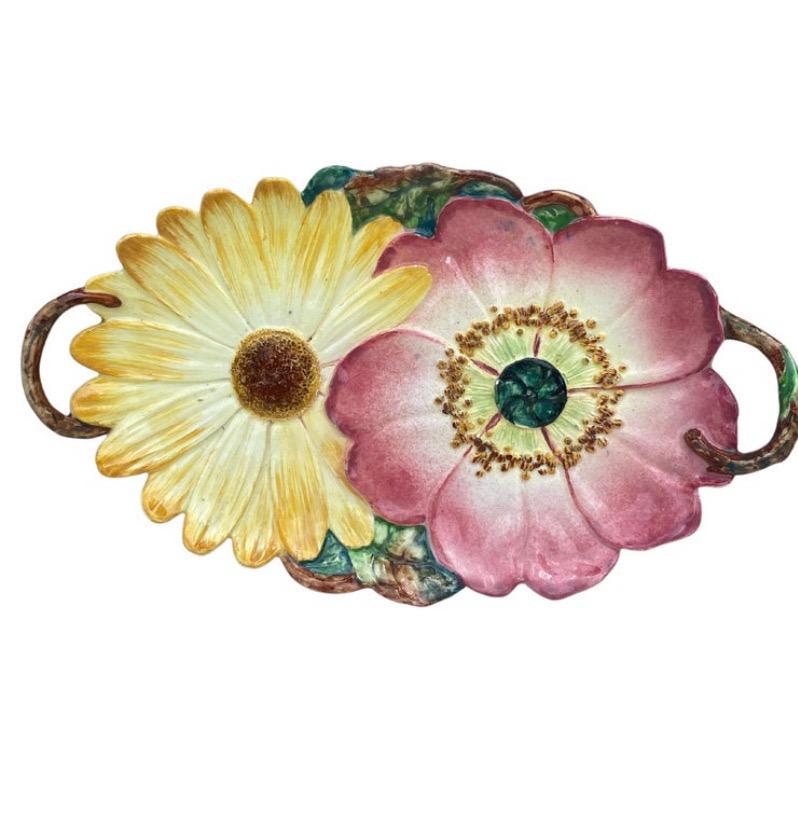 Ceramic Rare Small Majolica Tulip Jardiniere Delphin Massier, circa 1890