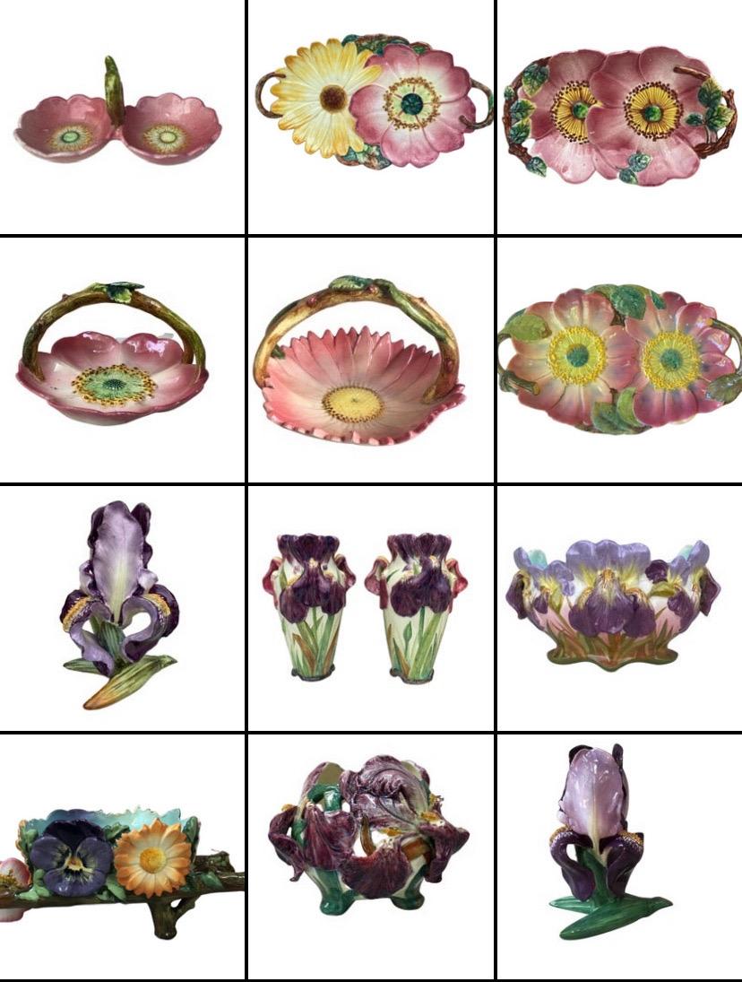 Rare Small Majolica Tulip Jardiniere Delphin Massier, circa 1890 1