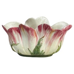Rare Small Majolica Tulip Jardiniere Delphin Massier, circa 1890