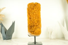 Rare Small Orange Citrine Cluster with Orange Galaxy Citrine Druzy
