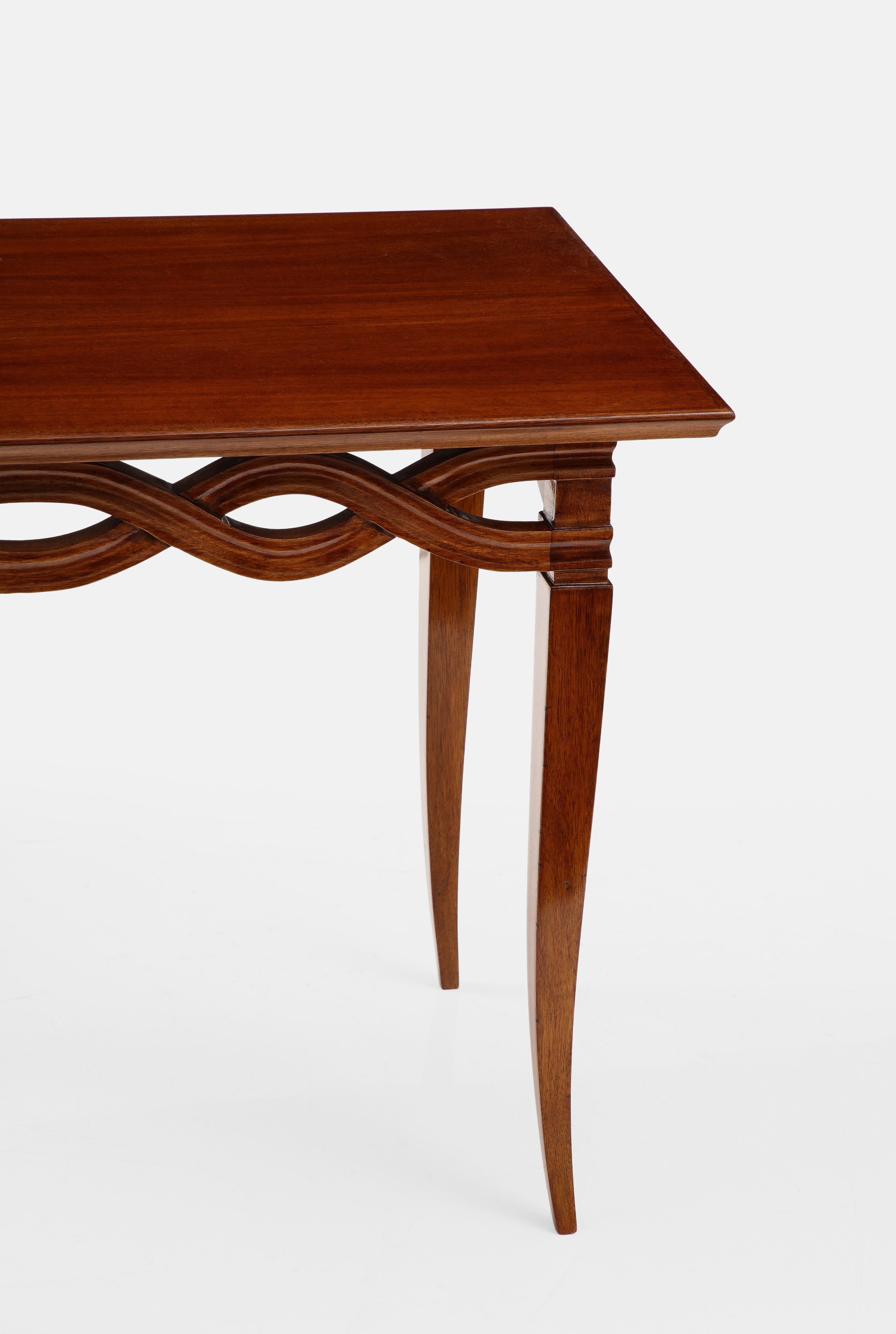 Rare Small Walnut Coffee or Side Table Attributed to Paolo Buffa, Italy, 1940s For Sale 3