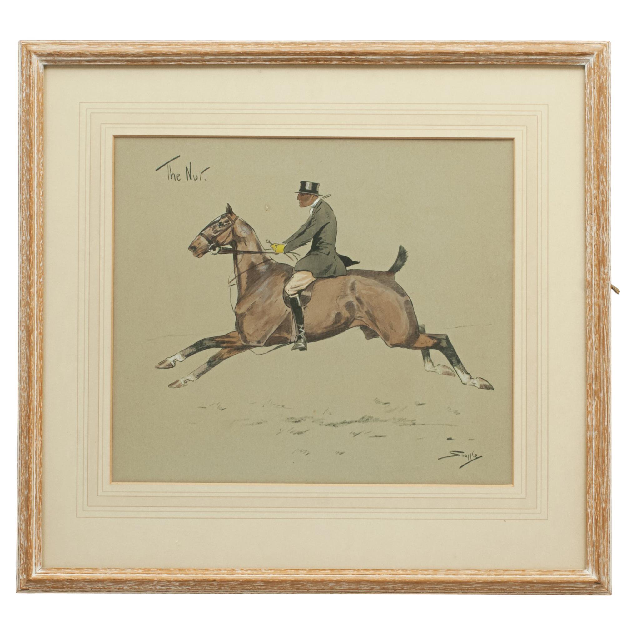 Rare Snaffles Equestrian Hunting Print, The Nut, Charles Johnson Payne