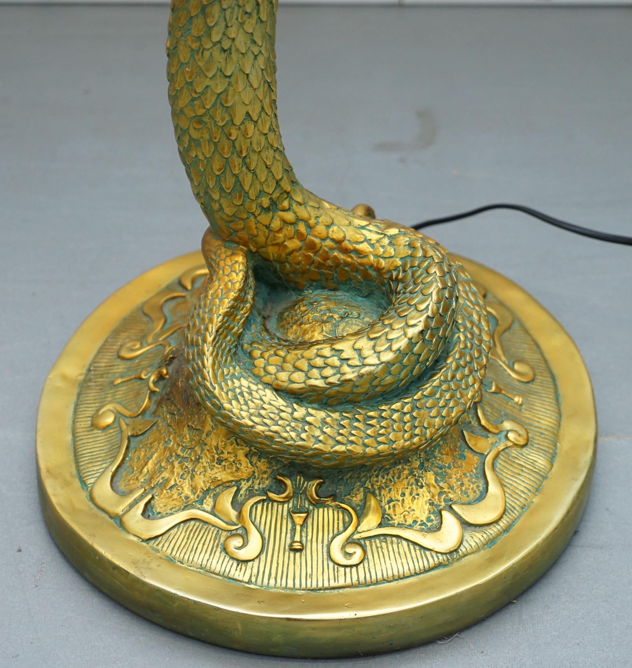 Rare Snake Floor Standing Lamp after Edgar Brandt 1