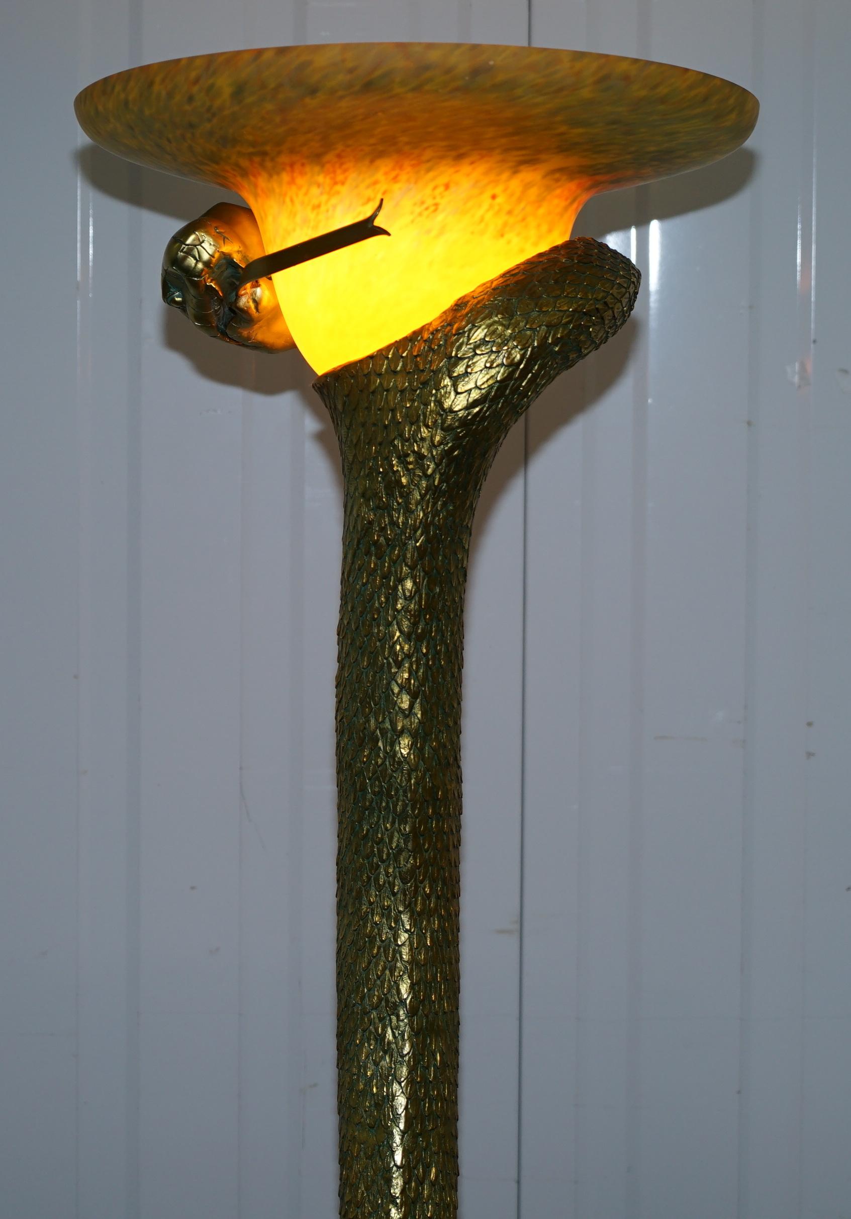 Rare Snake Floor Standing Lamp after Edgar Brandt 8
