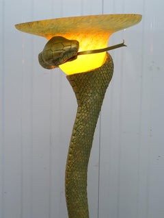 Rare Snake Floor Standing Lamp after Edgar Brandt