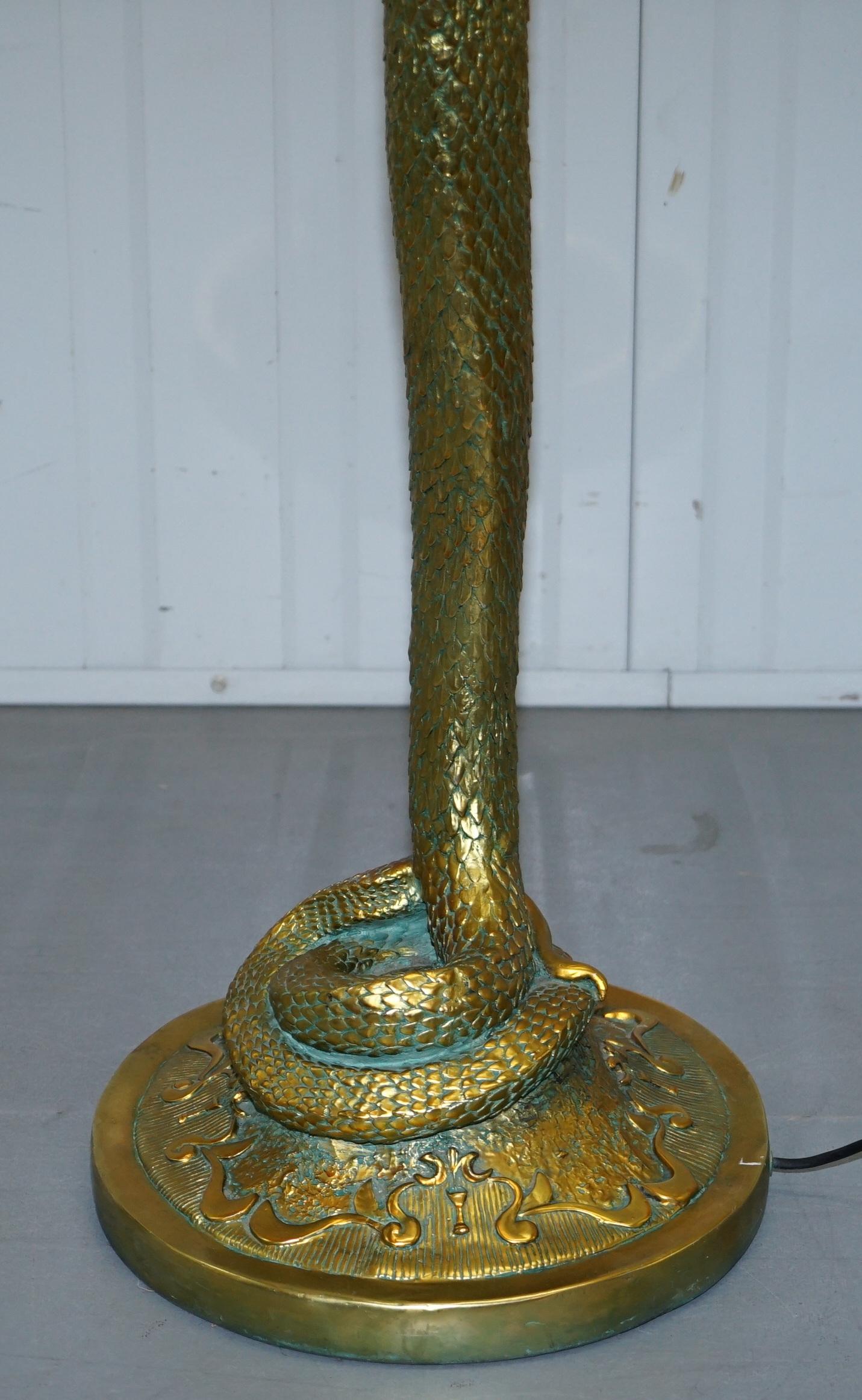 Rare Snake Floor Standing Lamp after Edgar Brandt 10
