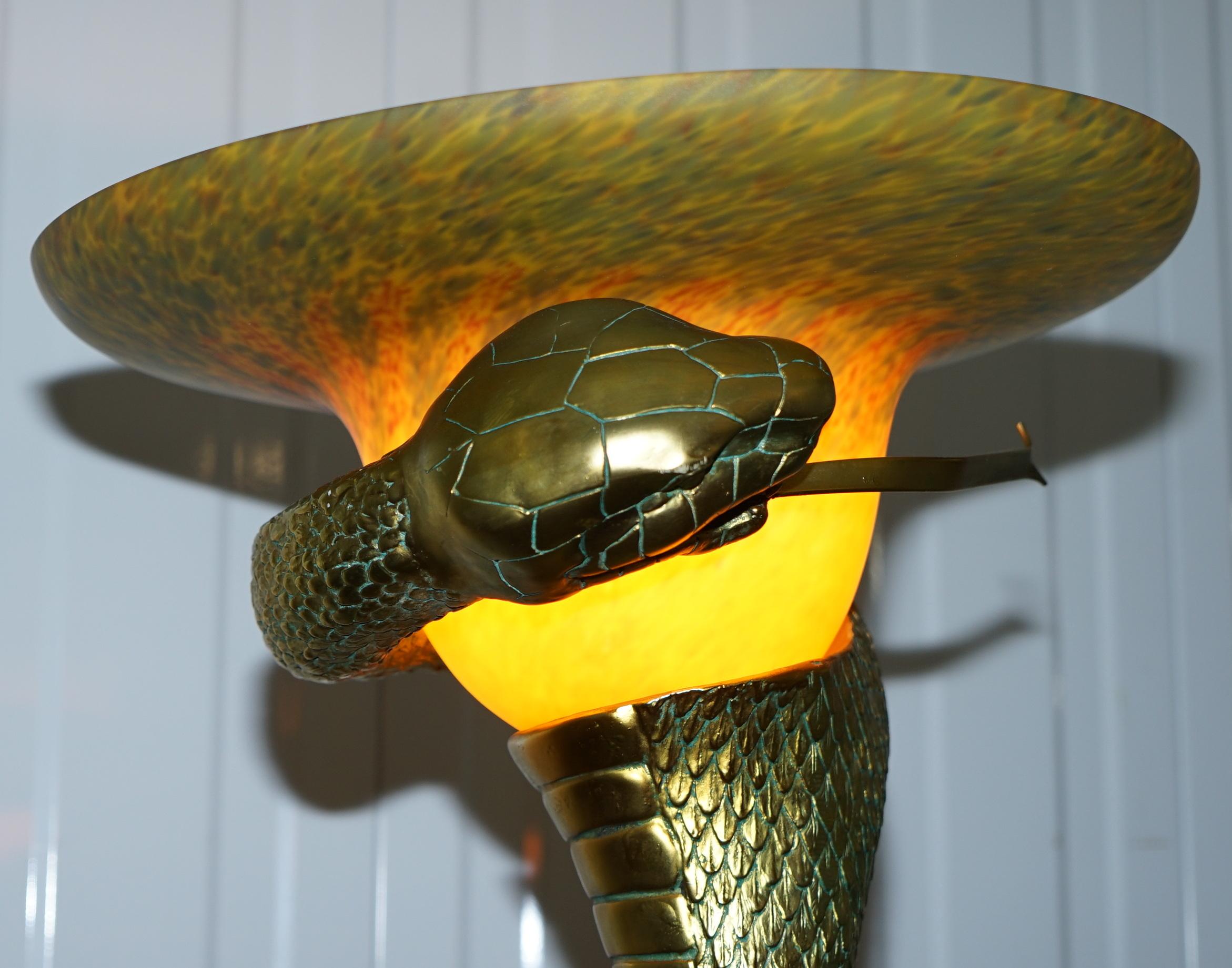 Modern Rare Snake Floor Standing Lamp after Edgar Brandt