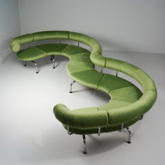 Rare Snake Shaped Sofa, Johannes Foersom & Peter Hiort Lorenzen, Erik Jørgensen