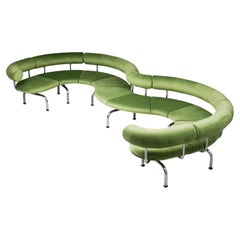 Rare Snake Shaped Sofa, Johannes Foersom & Peter Hiort Lorenzen, Erik Jørgensen