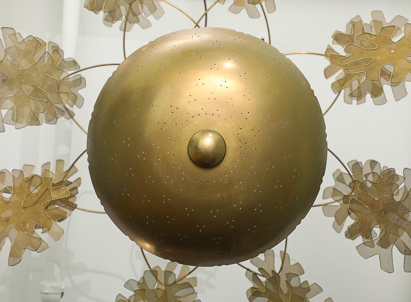 Rare Snowflake Ceiling Fixture by Paavo Tynell 3