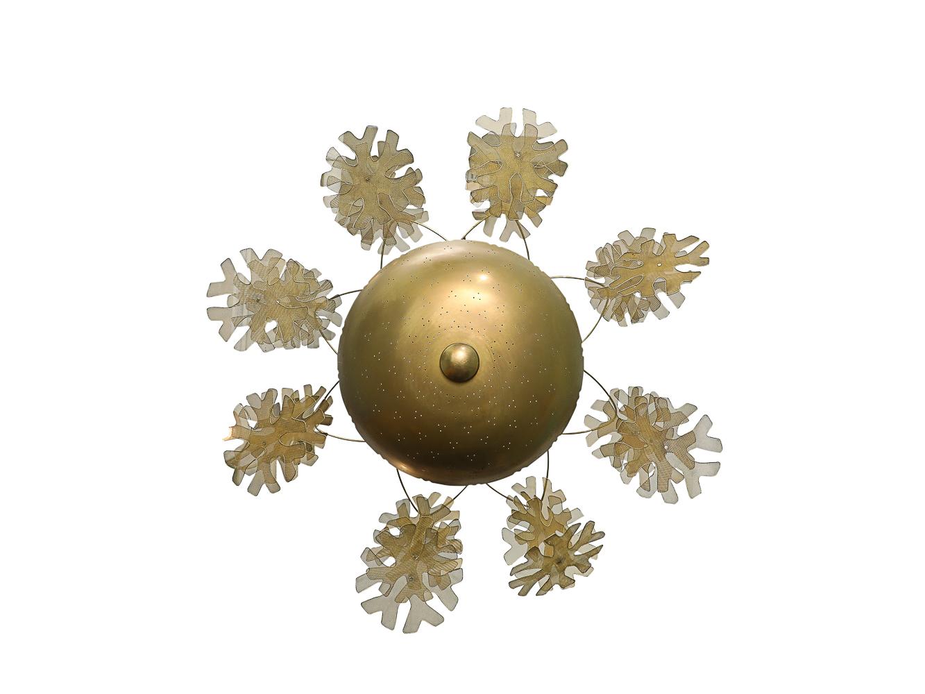 Finnish Rare Snowflake Ceiling Fixture by Paavo Tynell