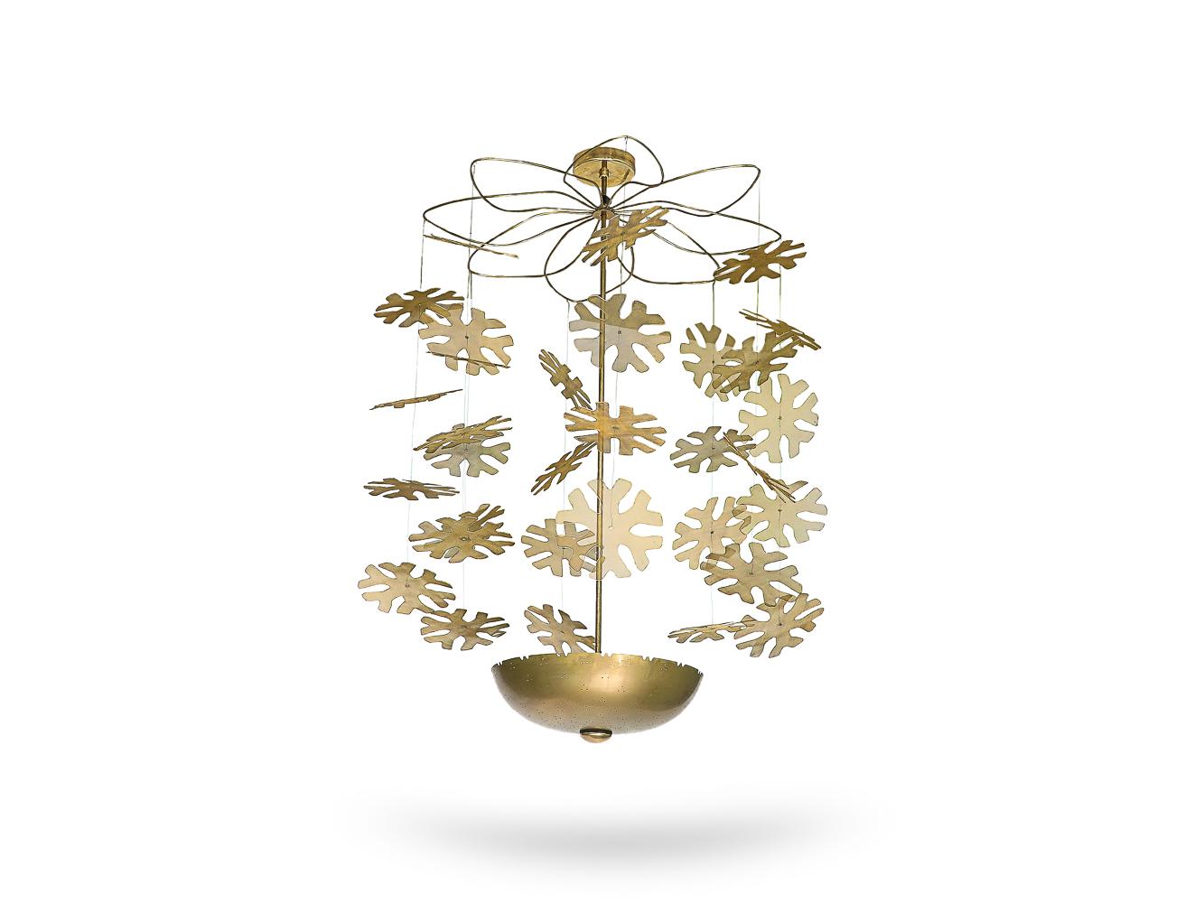 Hand-Crafted Rare Snowflake Ceiling Fixture by Paavo Tynell