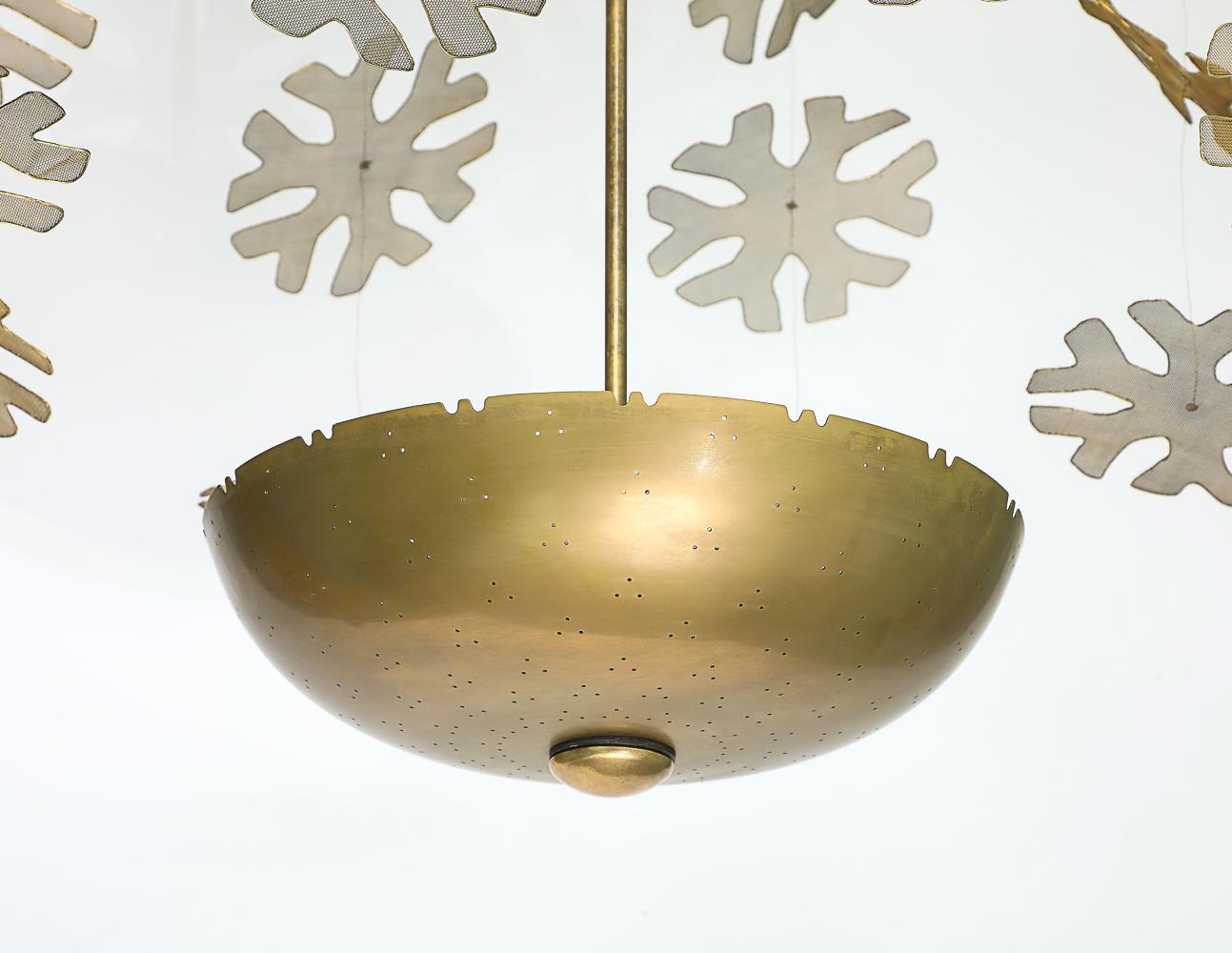 Rare Snowflake Ceiling Fixture by Paavo Tynell In Good Condition In New York, NY
