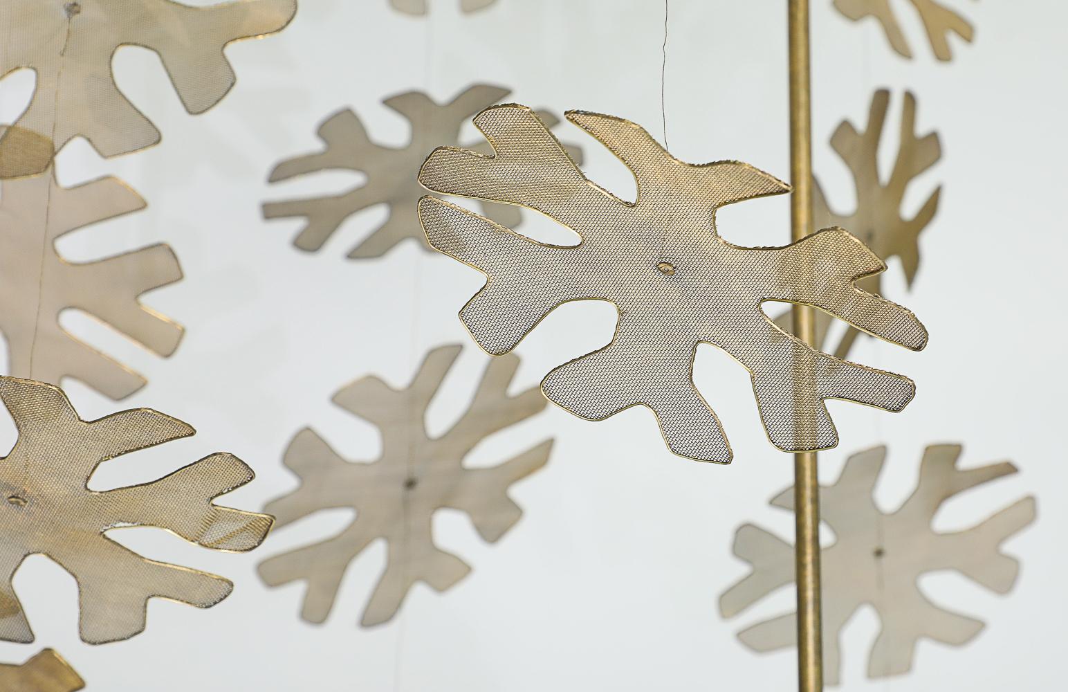 Brass Rare Snowflake Ceiling Fixture by Paavo Tynell