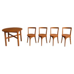 Rare Snug-Seat Three-Legged Dining Set, Attributed to W. B. McLean Co., Ca 1920