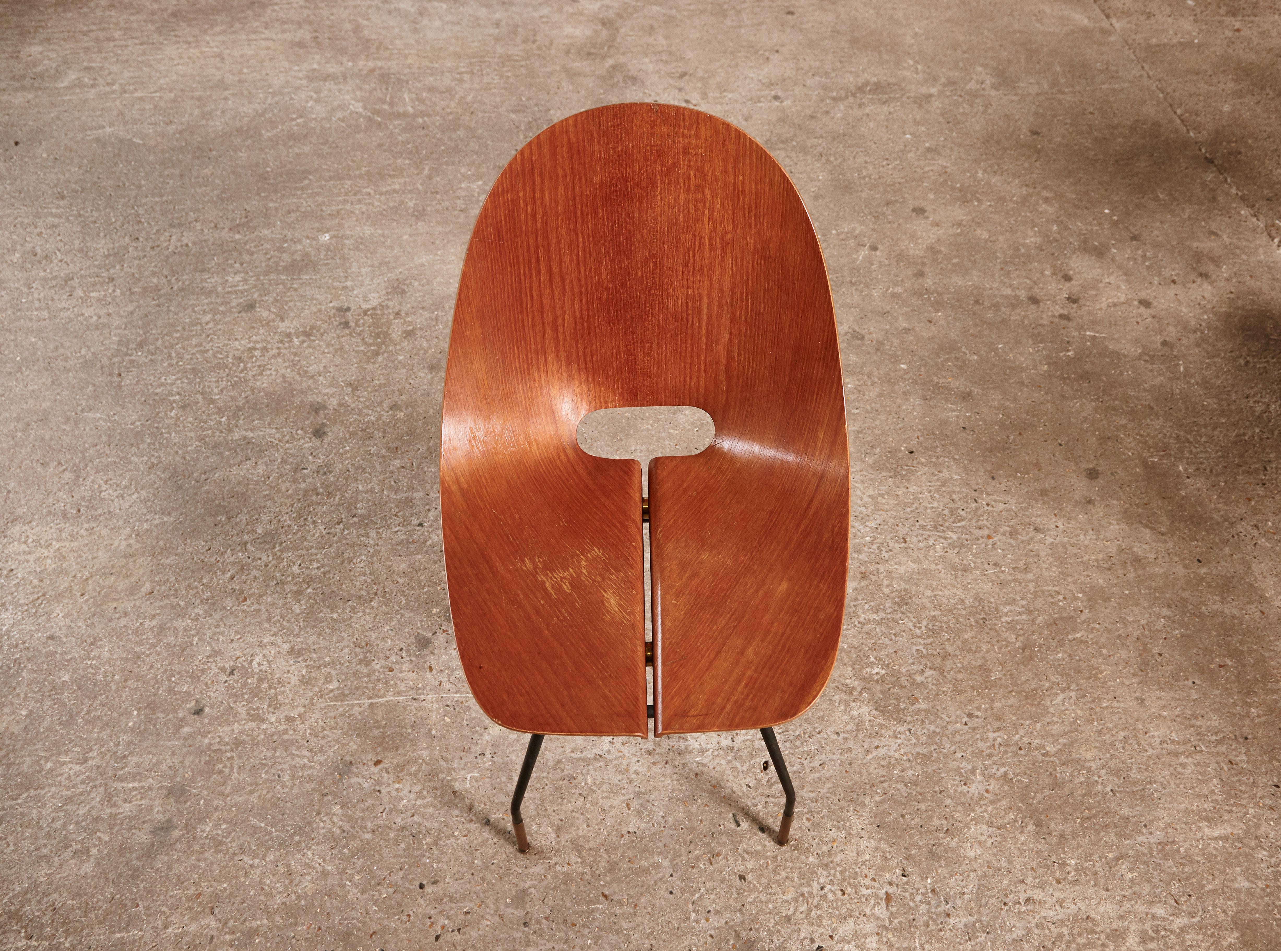 Rare Societa Compensati Curvati Chair, Italy, 1950s For Sale 6