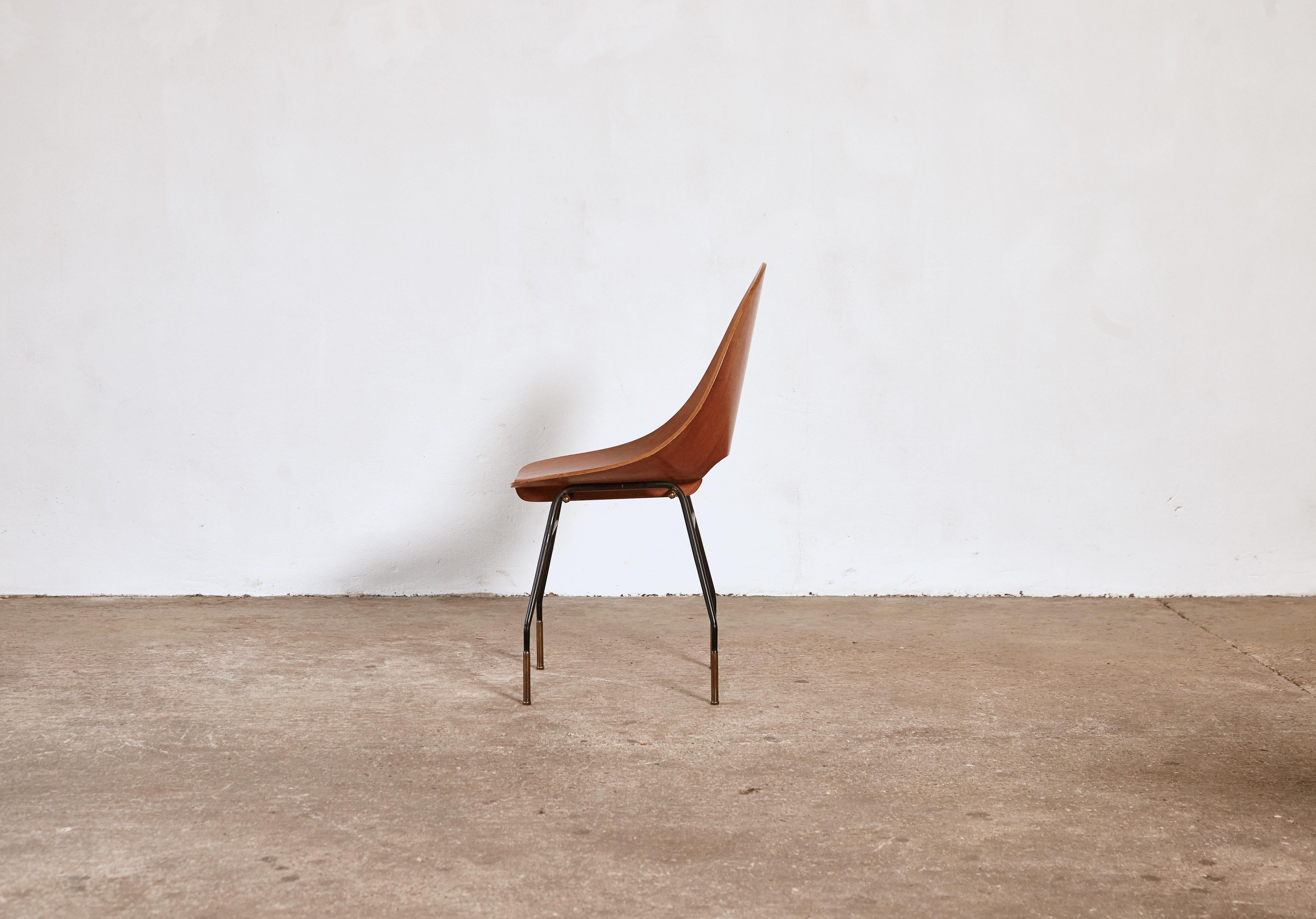 Mid-Century Modern Rare Societa Compensati Curvati Chair, Italy, 1950s For Sale