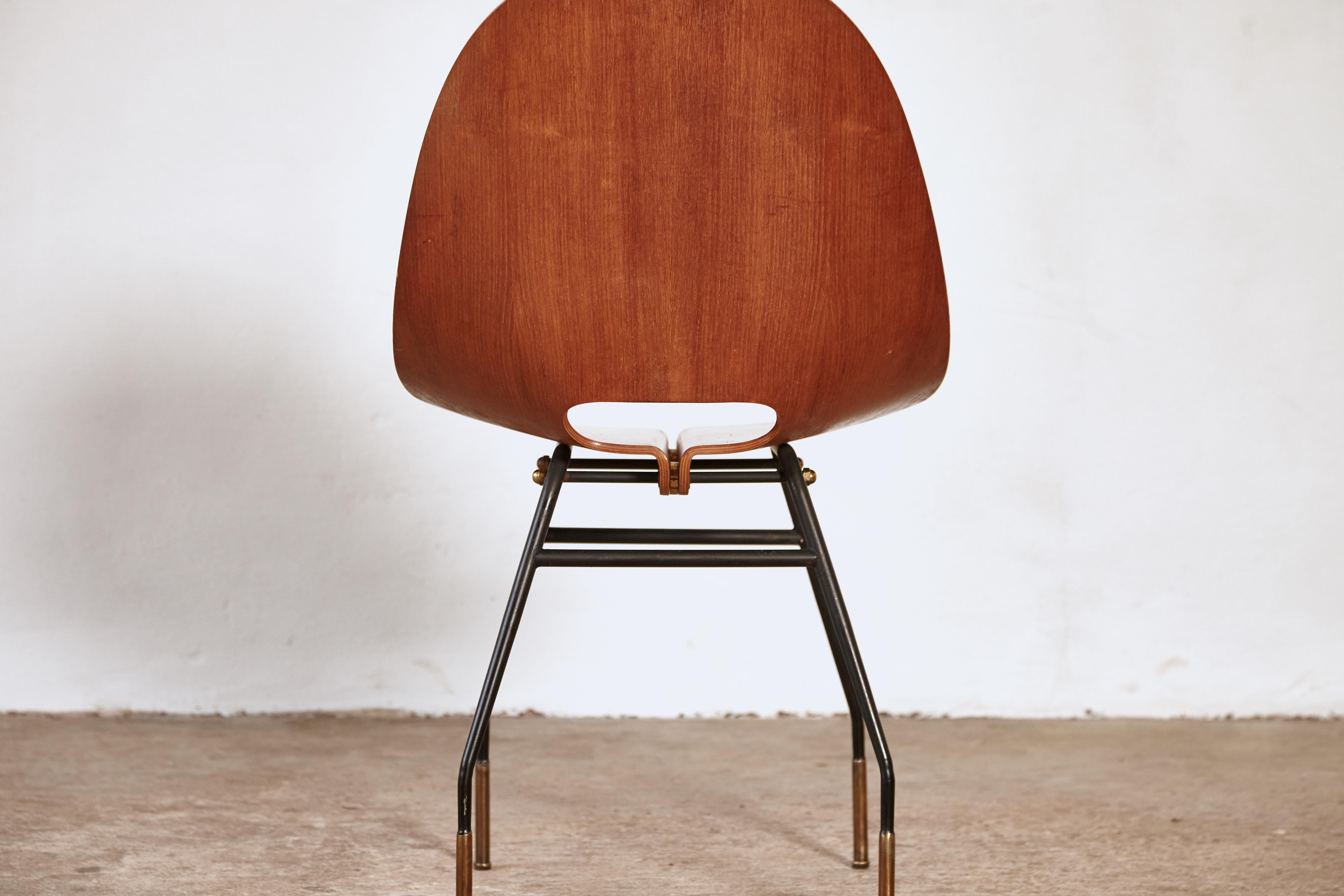 20th Century Rare Societa Compensati Curvati Chair, Italy, 1950s For Sale