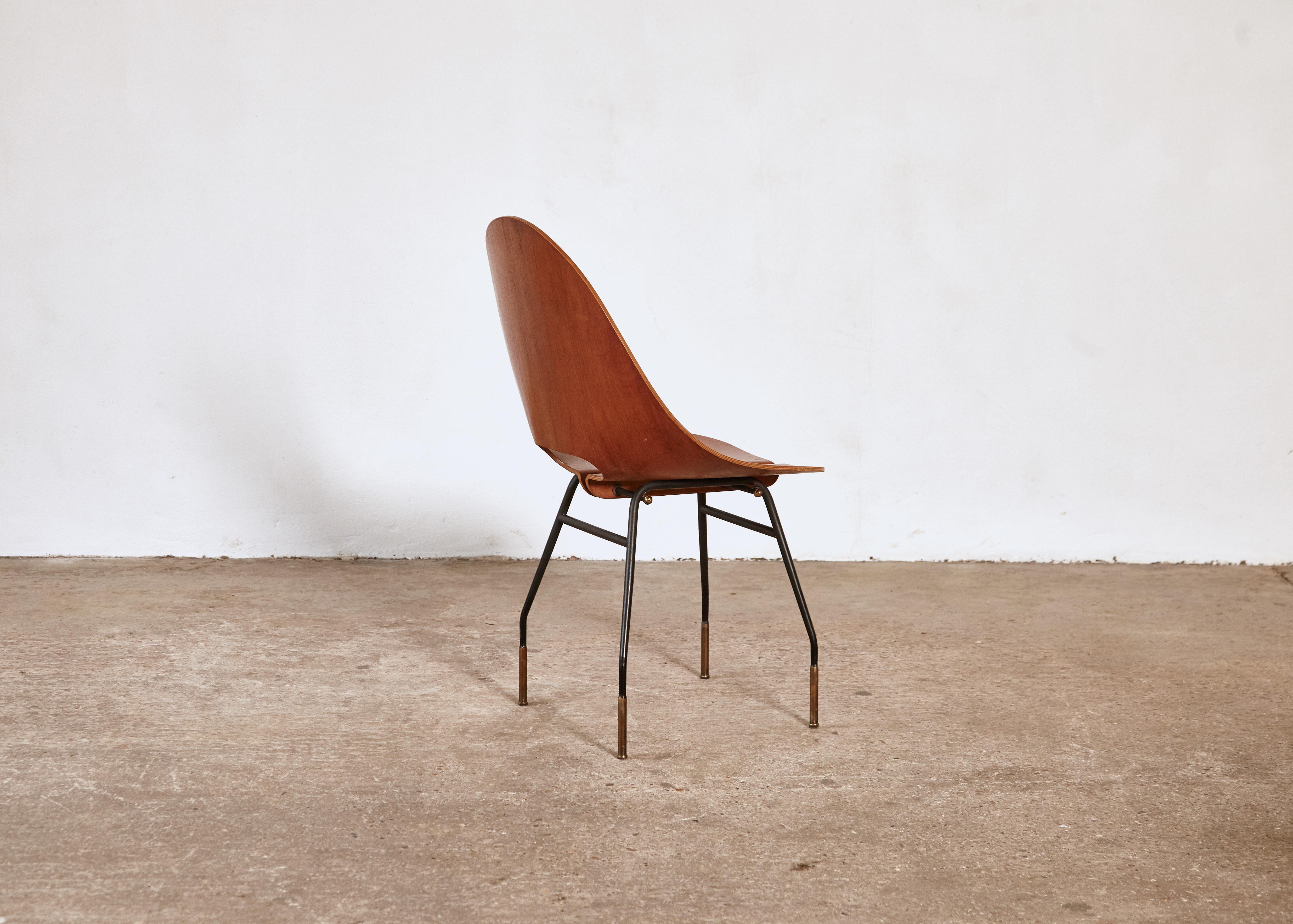 Iron Rare Societa Compensati Curvati Chair, Italy, 1950s For Sale