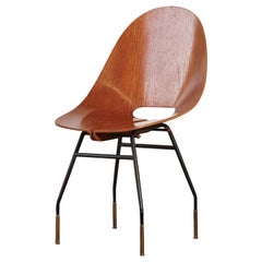 Rare Societa Compensati Curvati Chair, Italy, 1950s