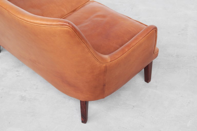Leather Rare Sofa by Arne Vodder for Ivan Schlechter Denmark, 1953 For Sale