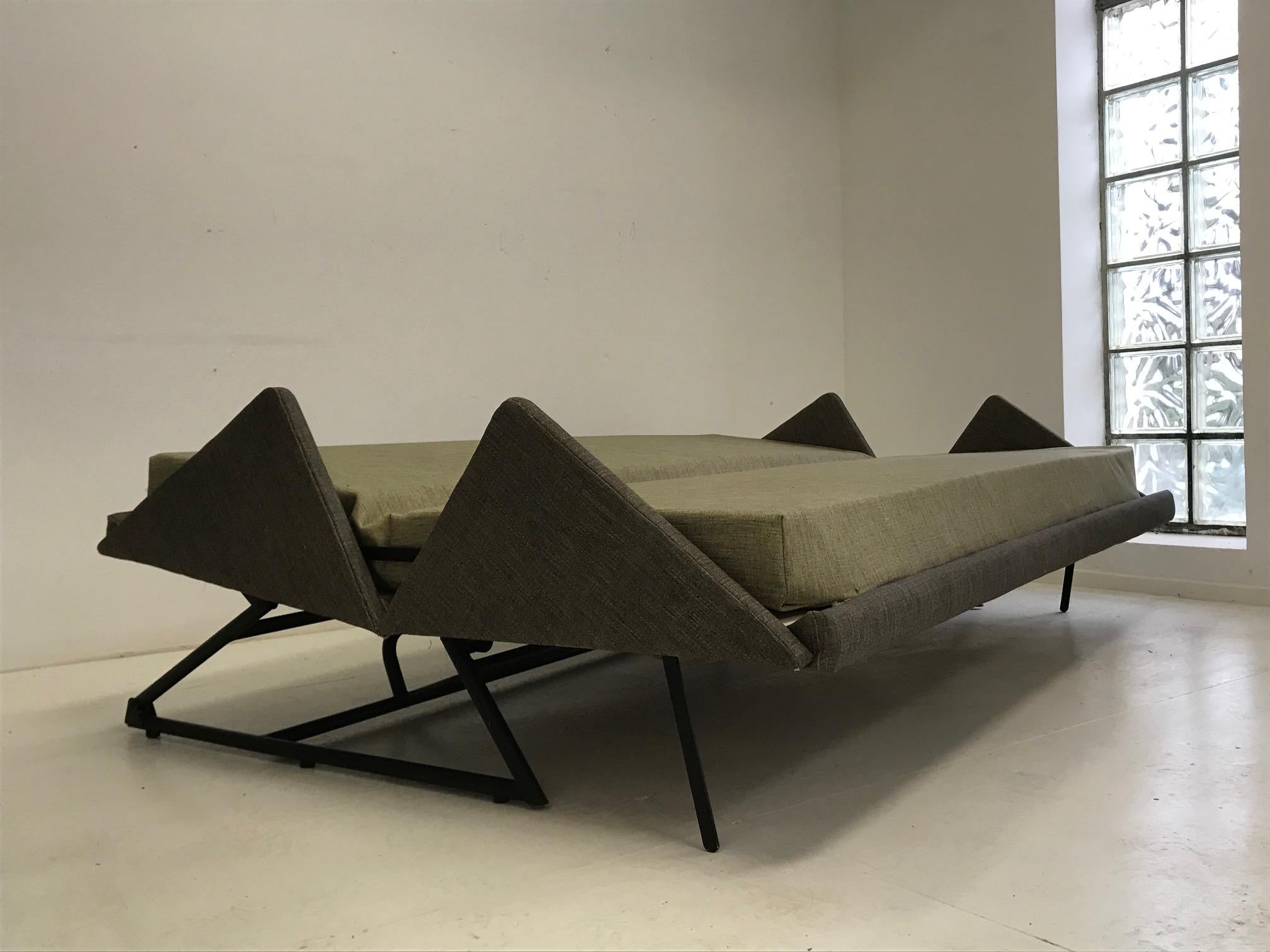 Milieu du XXe siècle Rare canapé de Louis Paolozzi pour Zol, 1957, modèle Prestige, design français