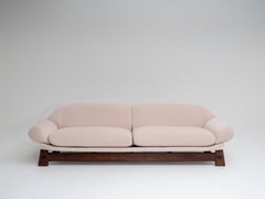 Seltenes Sofa von Móveis Cimo 1960s Brasilien Off-White Velvet