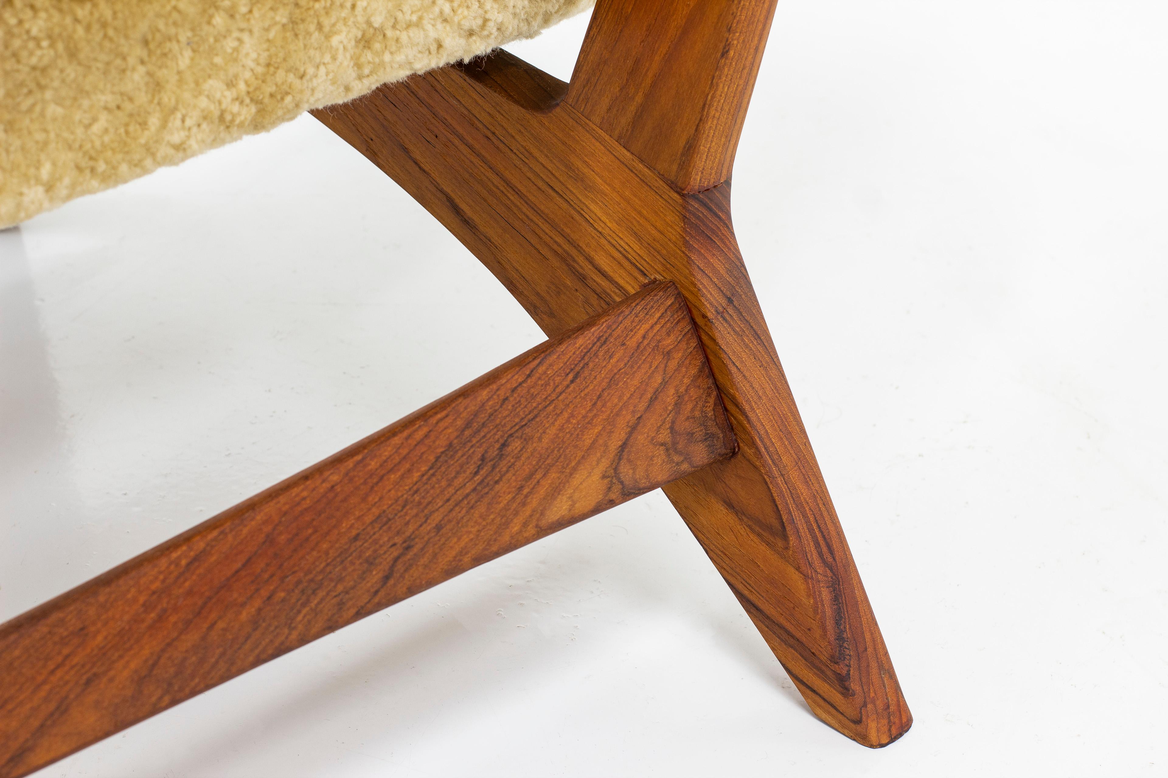 Sheepskin Rare Sofa in Sheep Skin by Sigurd Resell for Rastad & Relling, Norway, 1950s