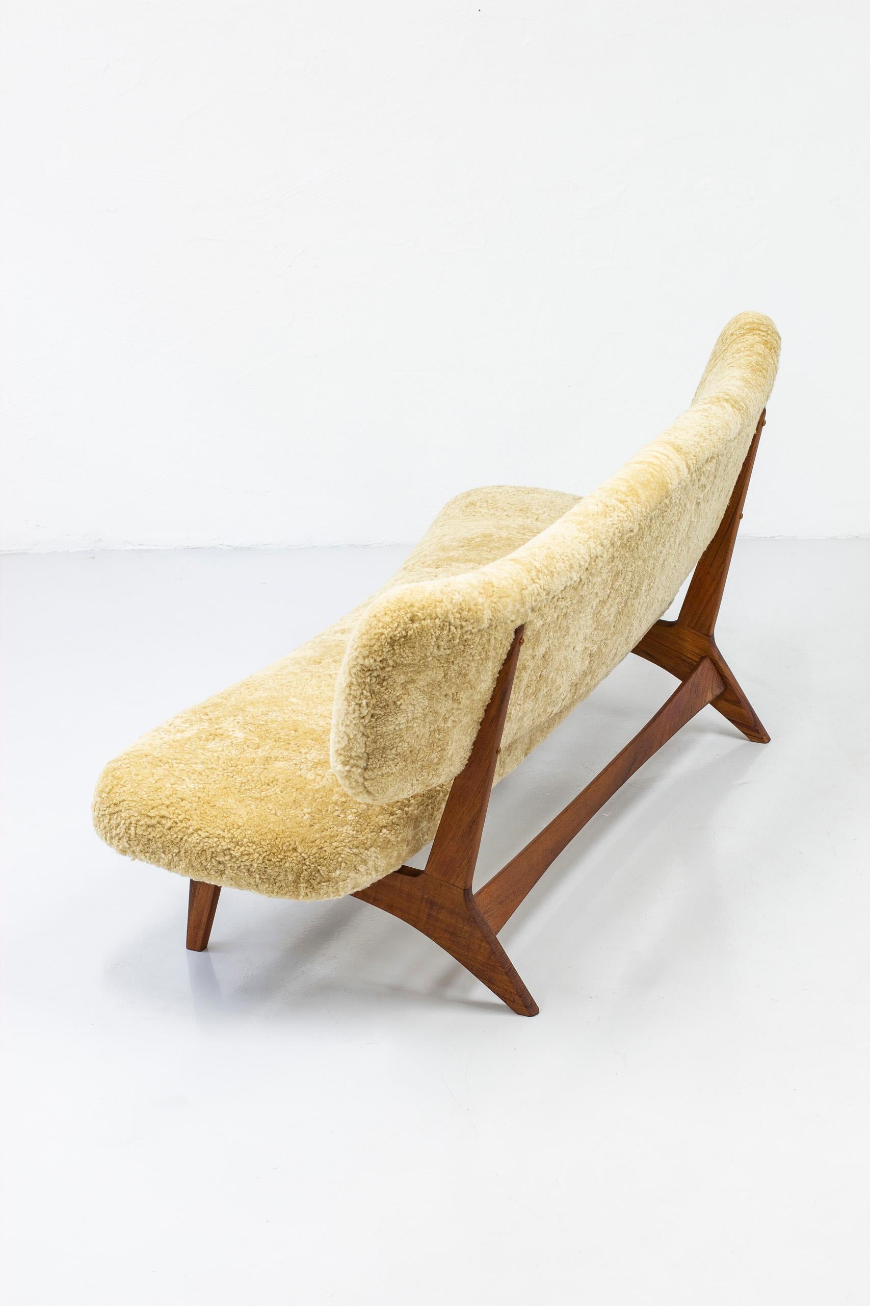 Swedish Rare Sofa in Sheep Skin by Sigurd Resell for Rastad & Relling, Norway, 1950s