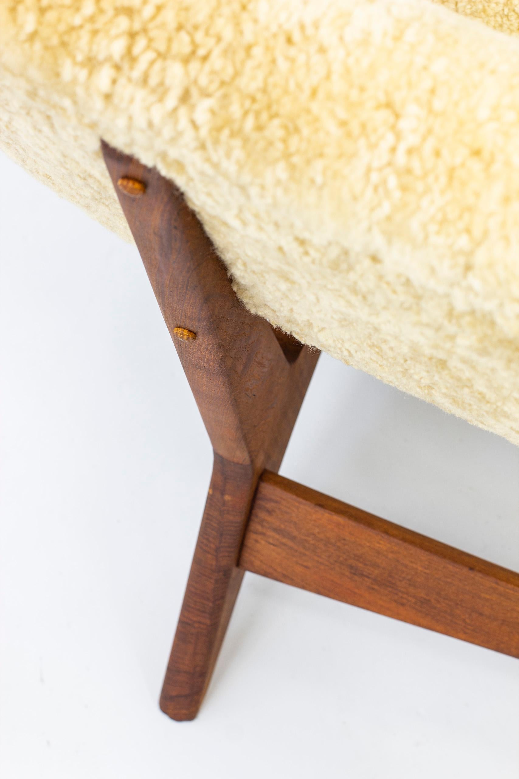 Mid-20th Century Rare Sofa in Sheep Skin by Sigurd Resell for Rastad & Relling, Norway, 1950s