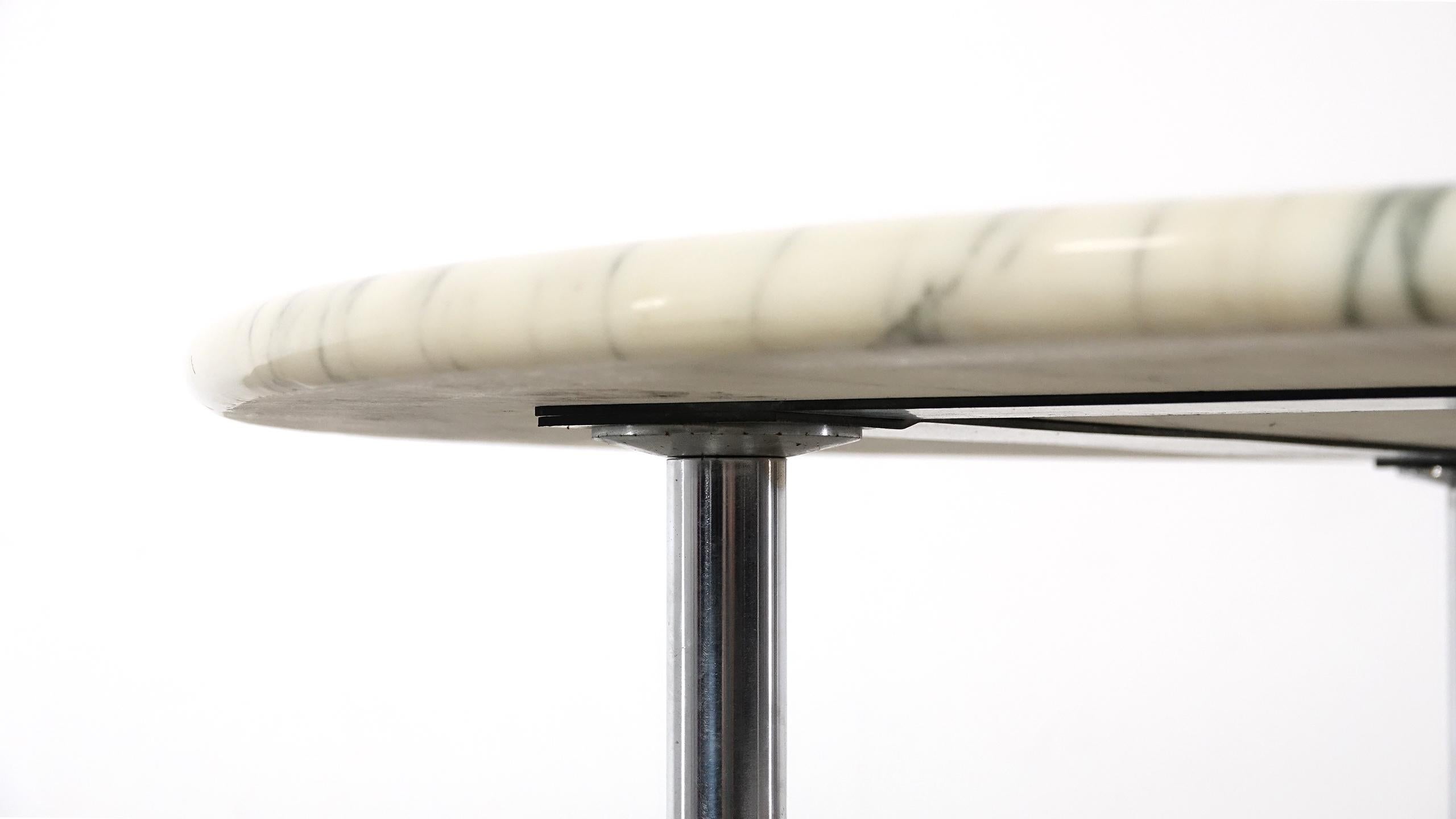 Mid-20th Century Rare Sofa Table with Carrara Marble Top by Erwine & Estelle Laverne for Laverne
