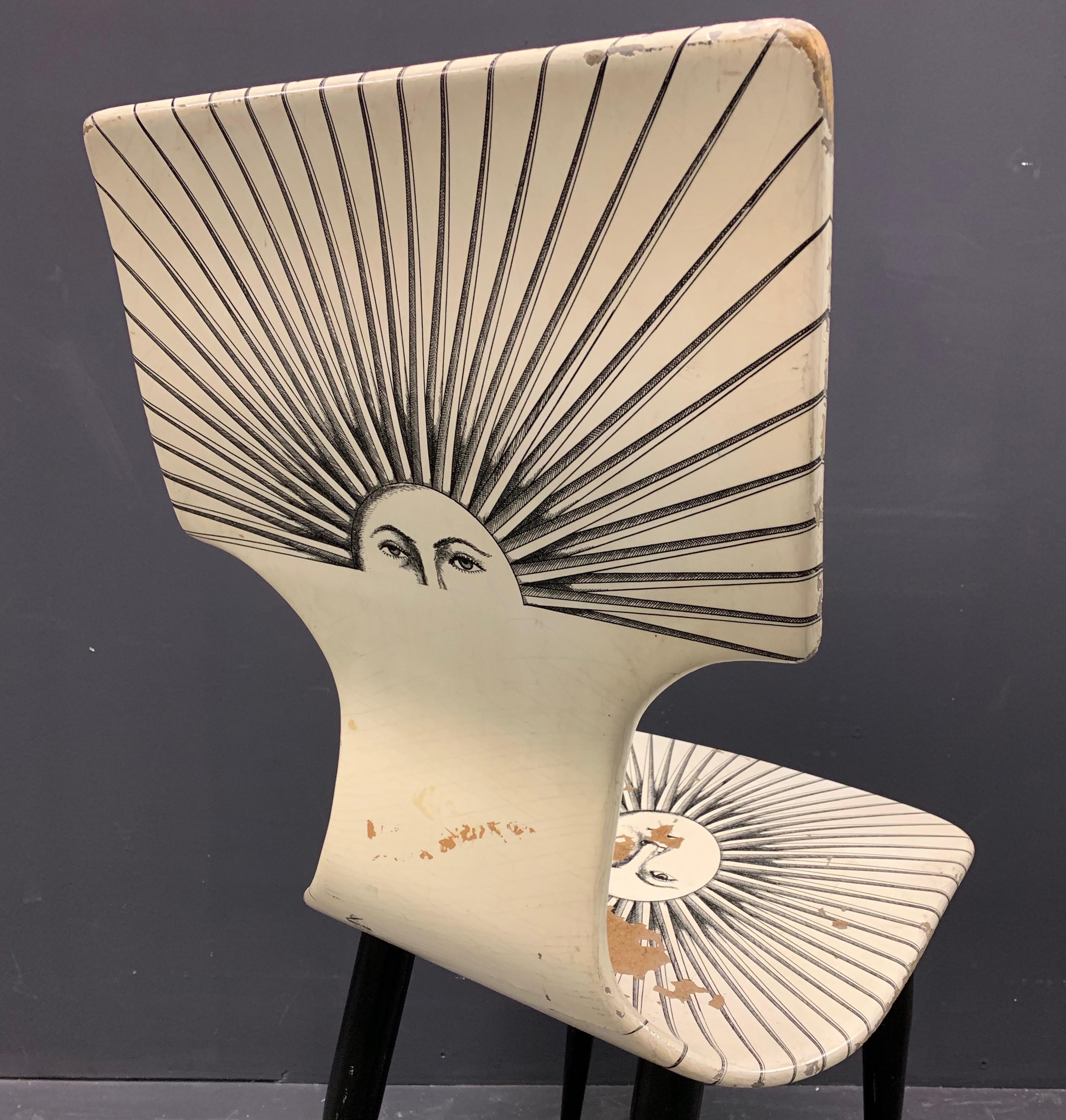 Rare Sole Chair by Fornasetti Milano 11