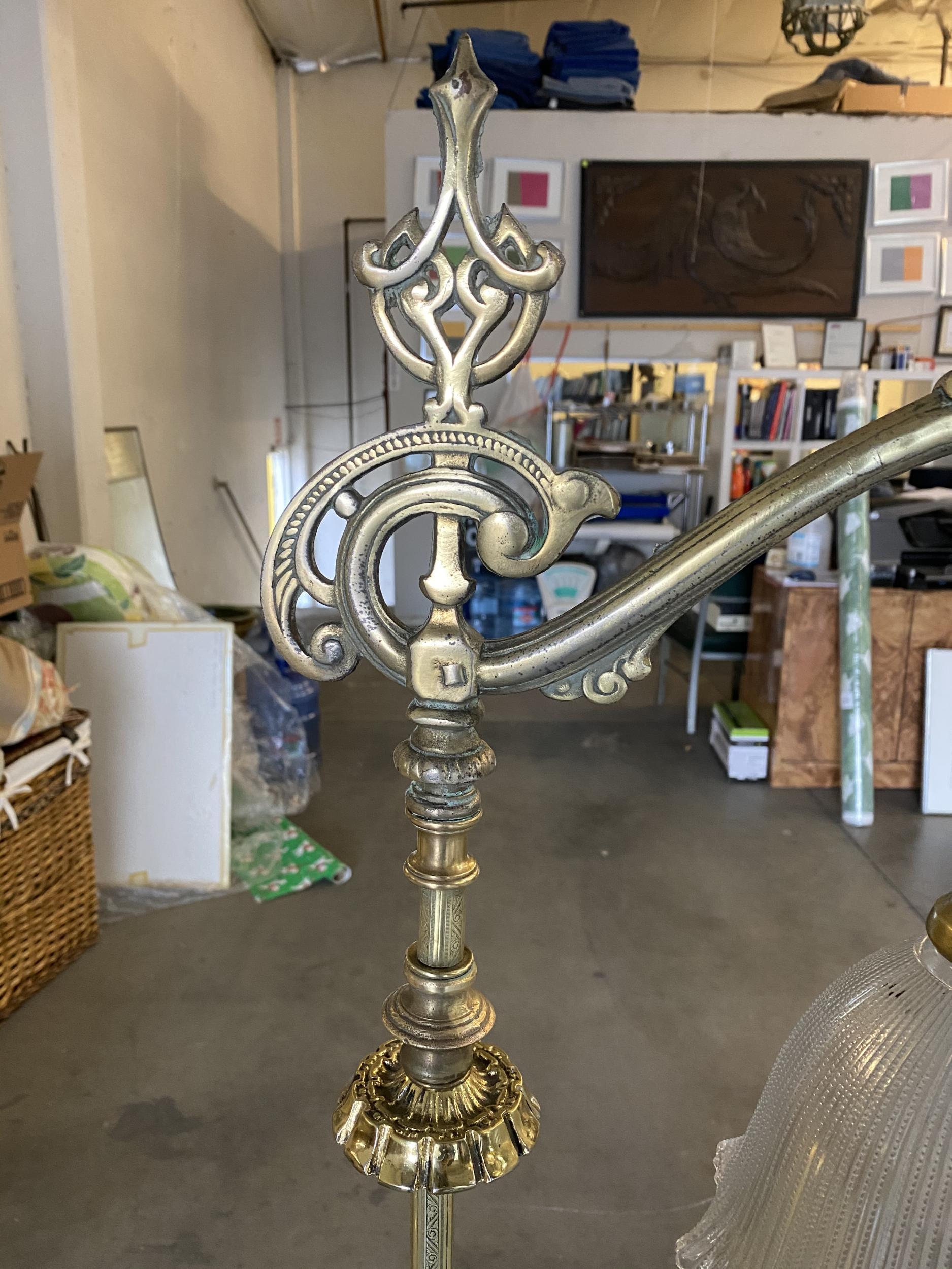 Rare Brass Nude Figural Art Deco Reading Floor Lamp by Frankart In Excellent Condition In Van Nuys, CA