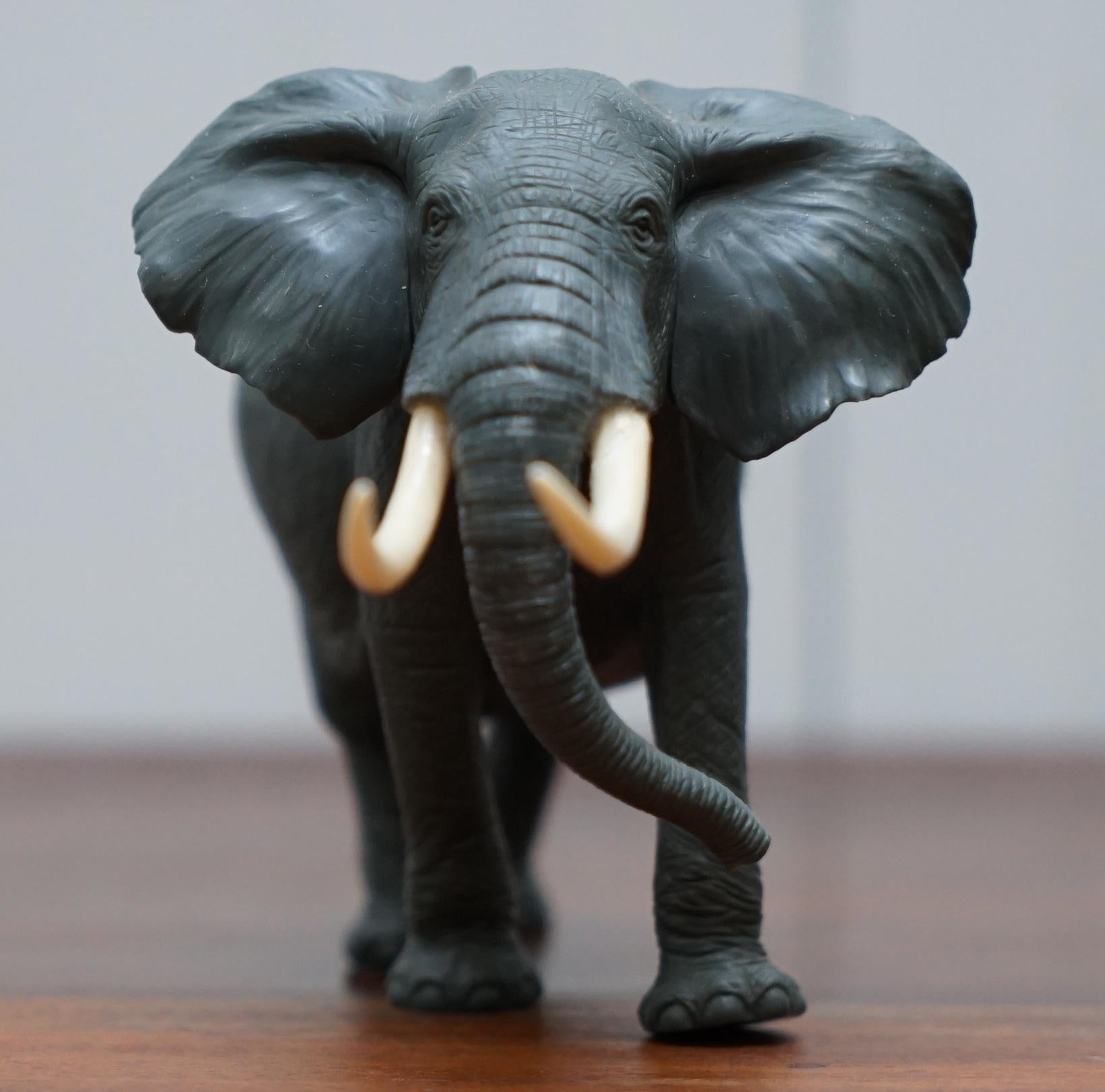 Mid-Century Modern Rare Solid Jasper Elephant Carved by Gerd Dreher 1939 Retailed by Asprey London
