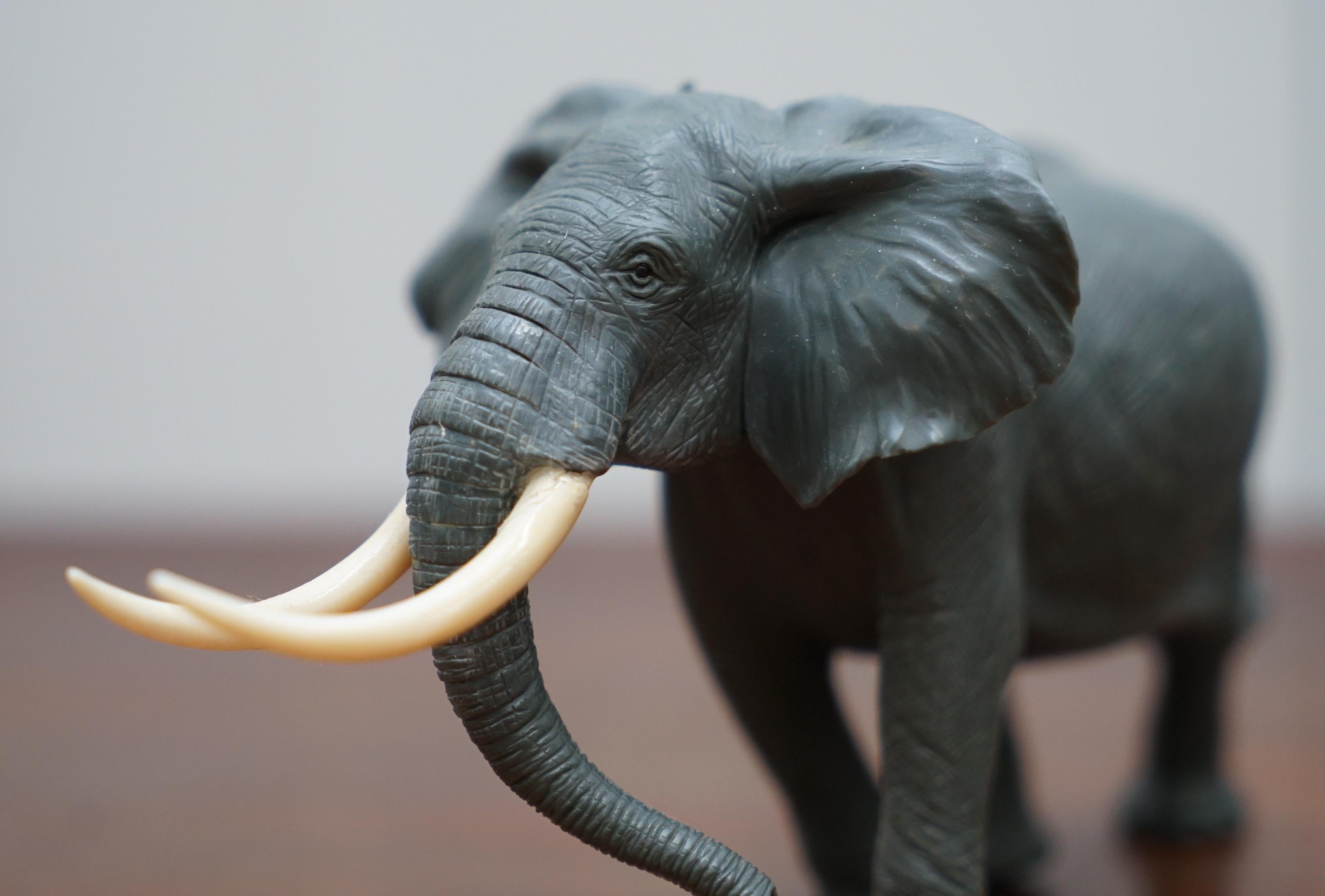 Hand-Carved Rare Solid Jasper Elephant Carved by Gerd Dreher 1939 Retailed by Asprey London