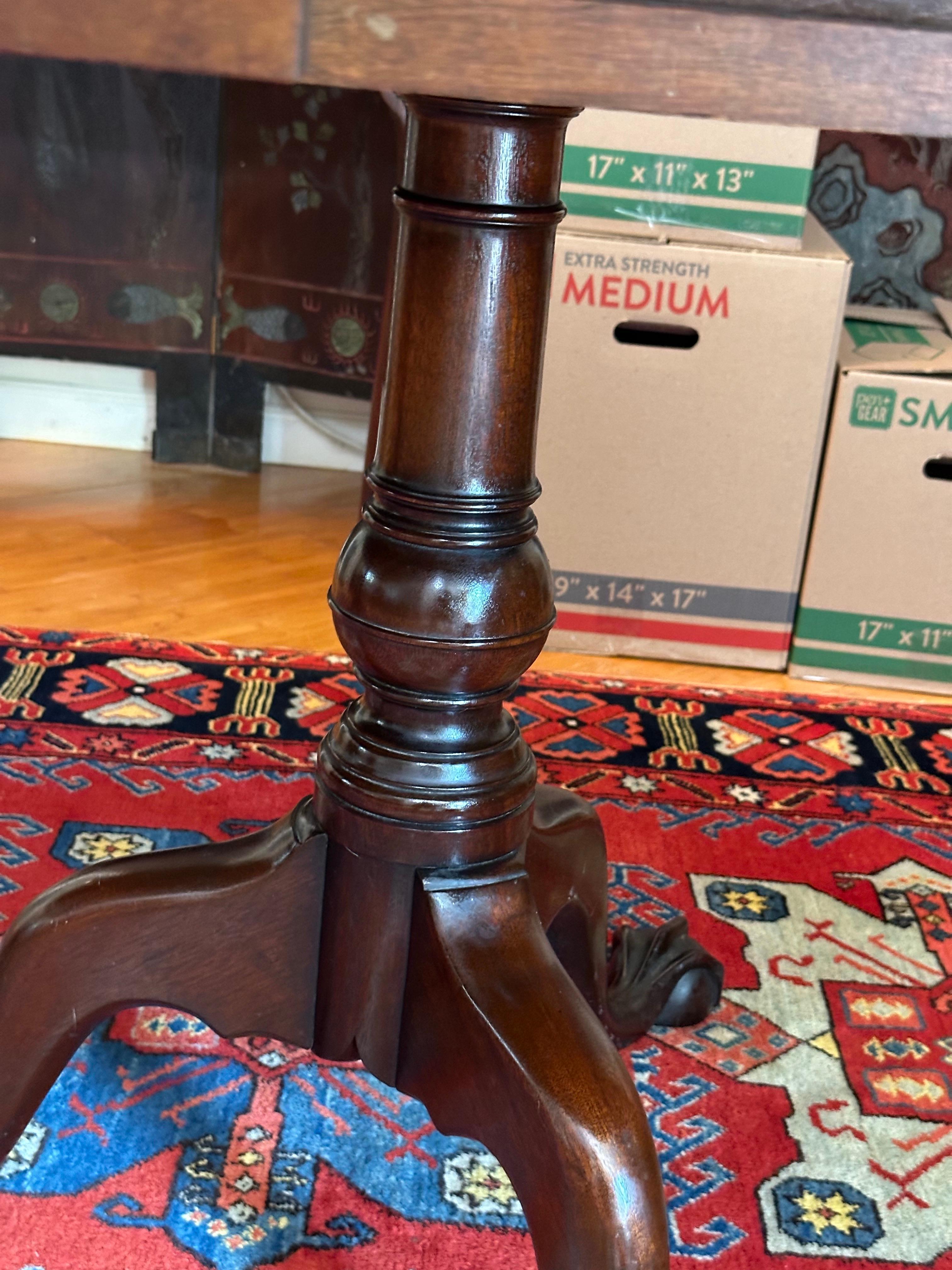 Mid-20th Century Rare Solid Mahogany Kittinger Chippendale Dining Table with Two Leaves