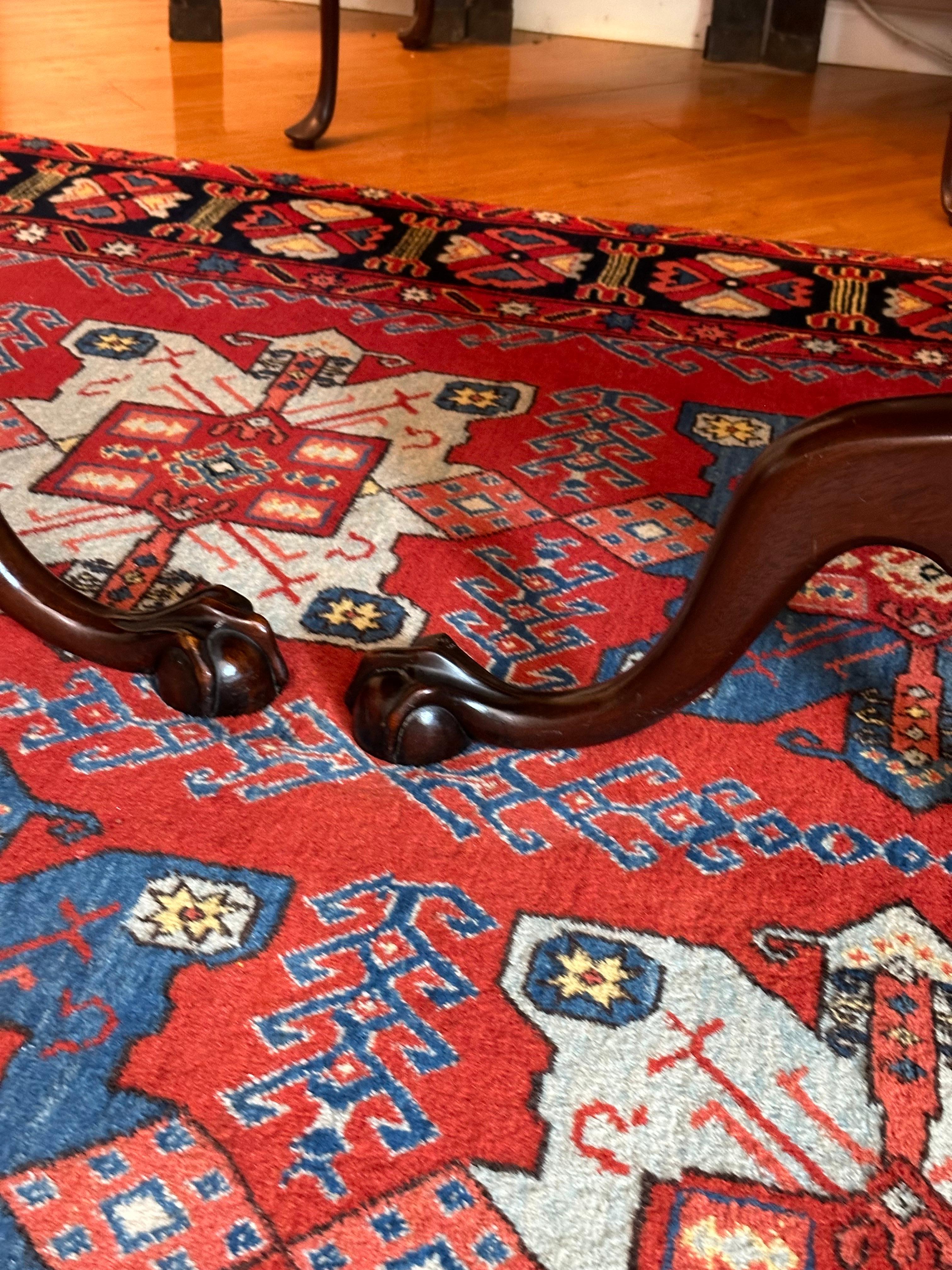 Rare Solid Mahogany Kittinger Chippendale Dining Table with Two Leaves 1