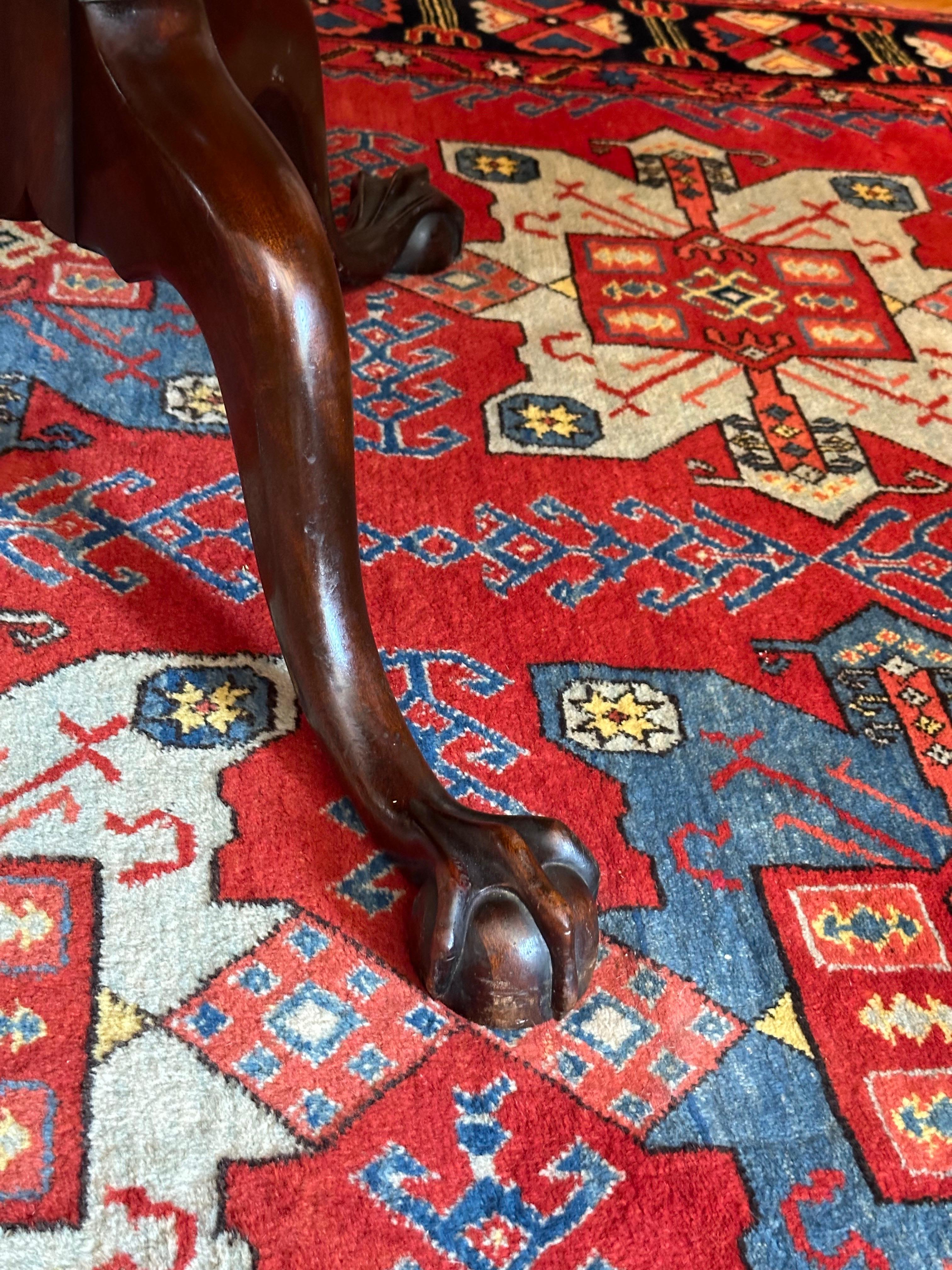 Rare Solid Mahogany Kittinger Chippendale Dining Table with Two Leaves 2