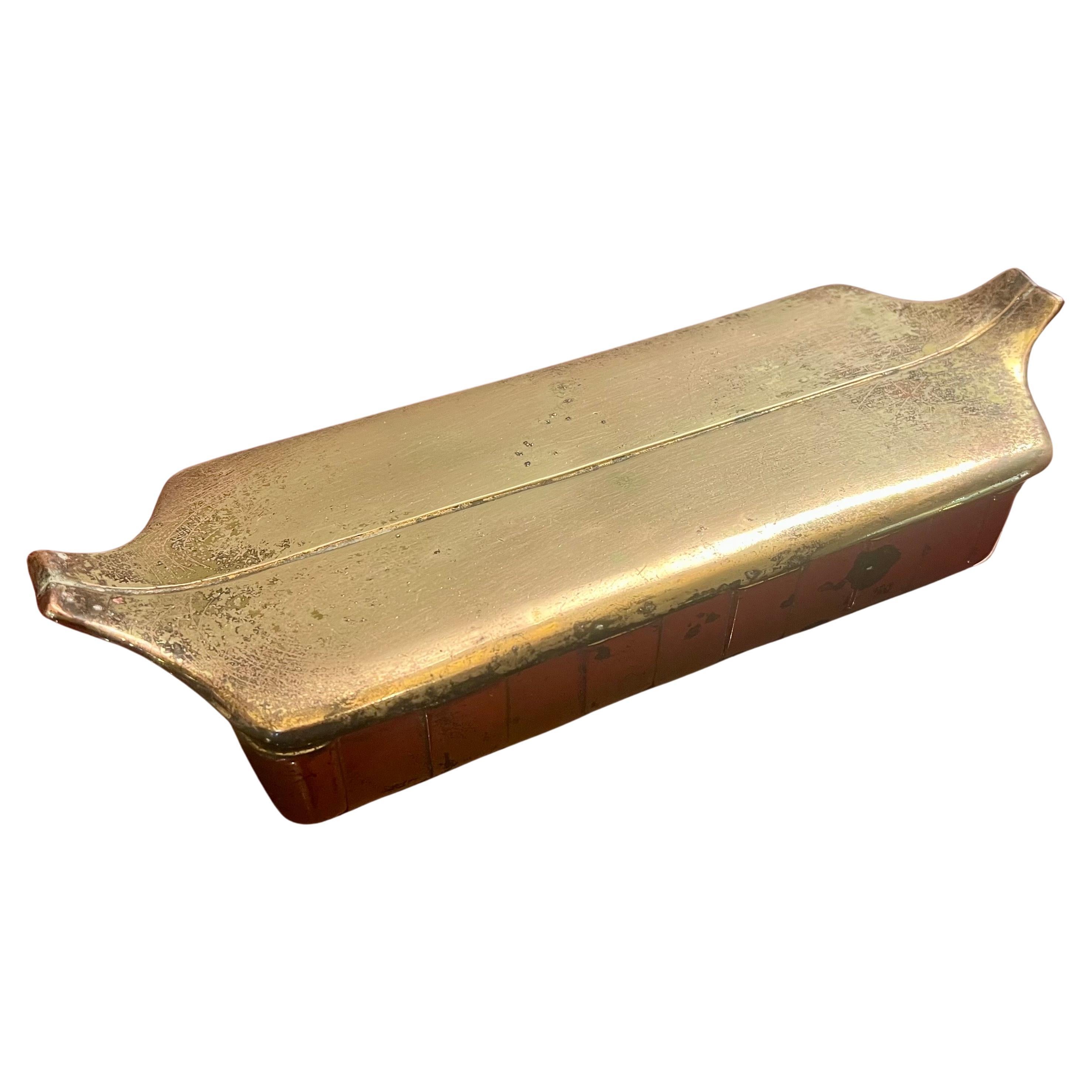 Rare Solid Patinated Brass Jewerly Box By Ben Siebel American Mid Century