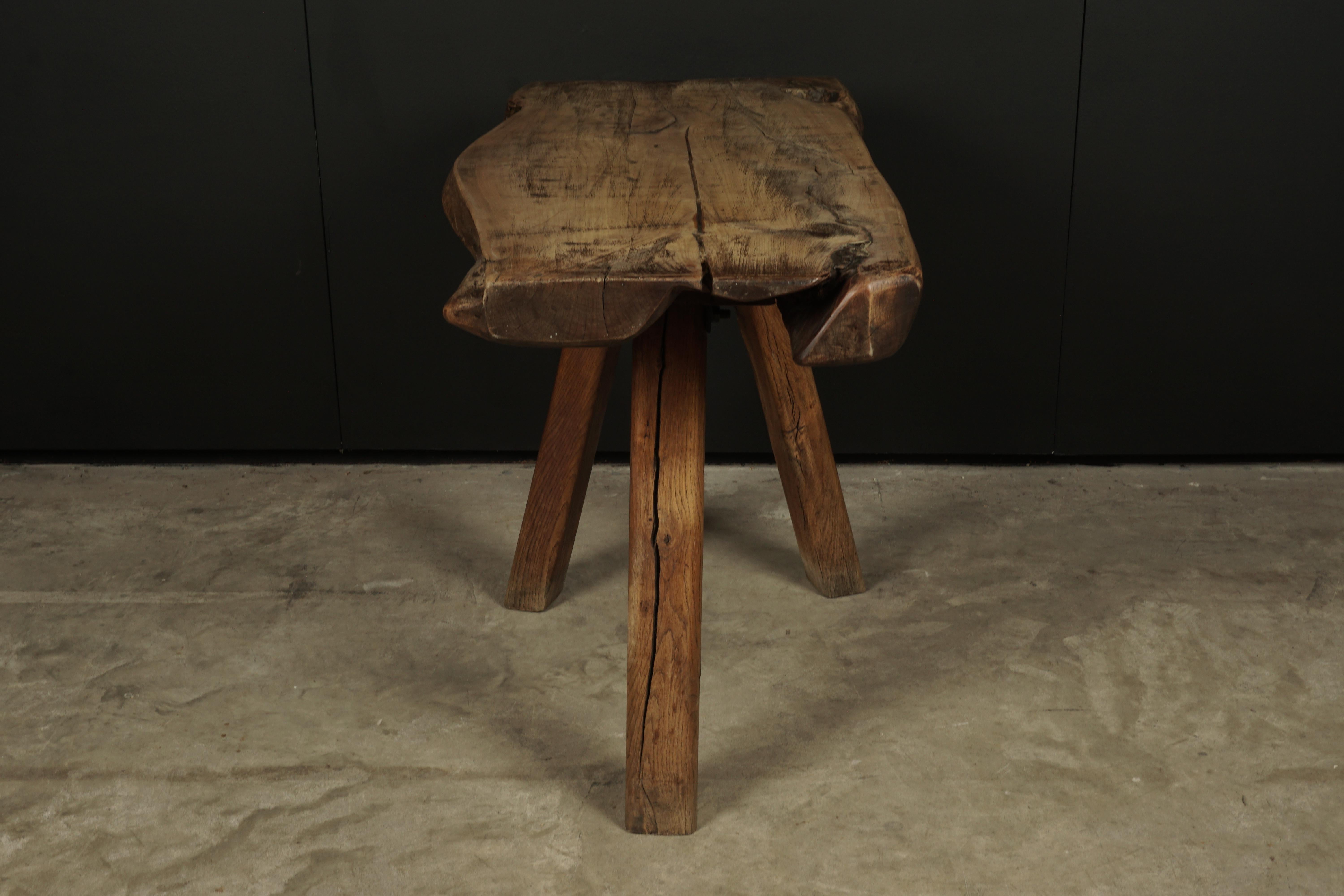 Mid-20th Century Rare Solid Pine Dining Table from a Bistro in France, circa 1950