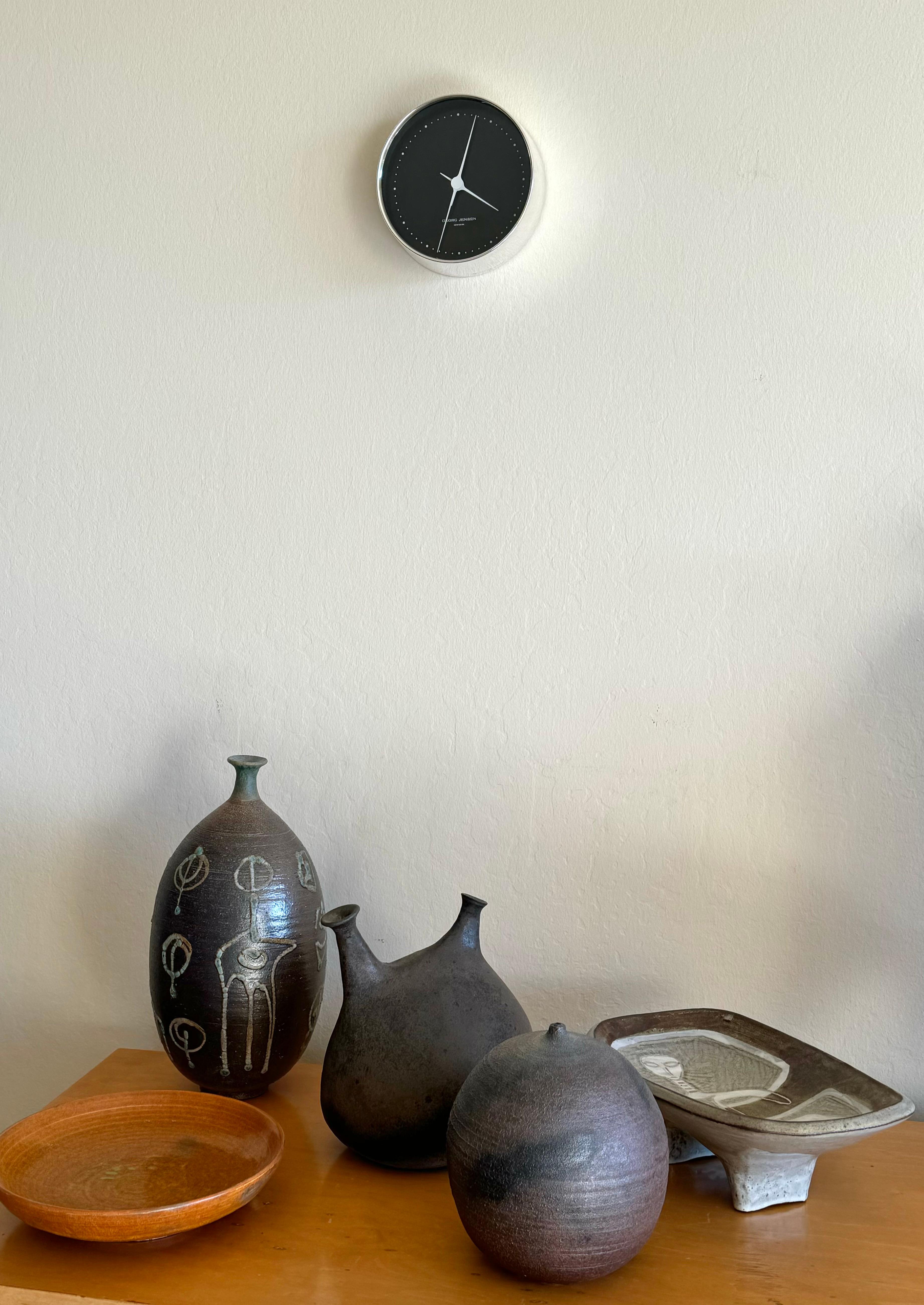 Rare Solid Sterling Silver Wall Clock for Georg Jensen by Henning Koppel For Sale 3